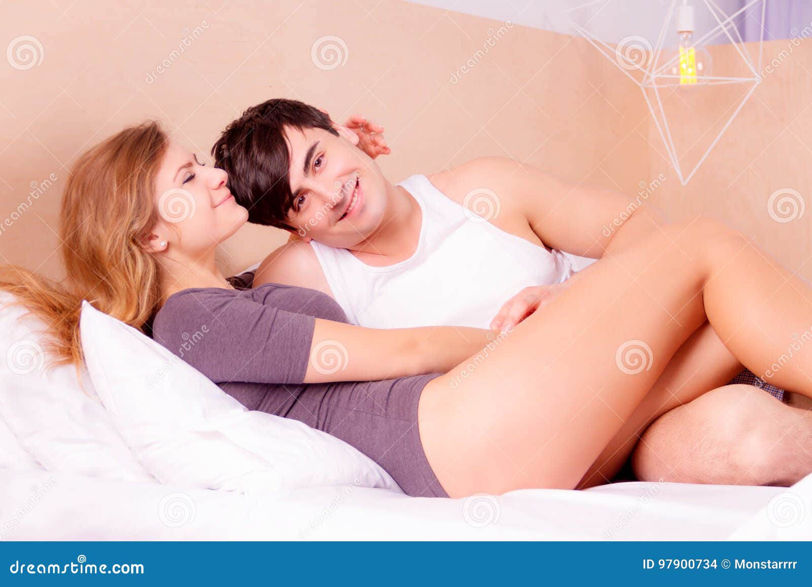 Romantic love on bed