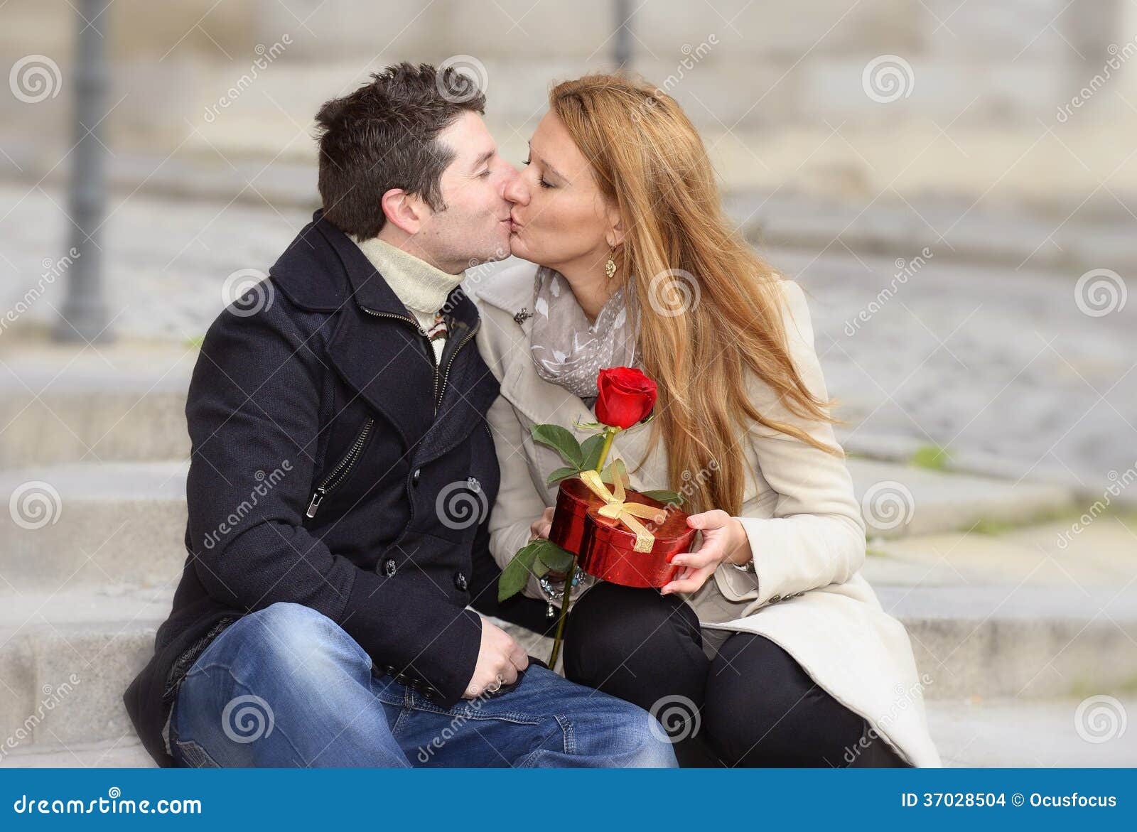 Romantic Couple in Love Celebrating Anniversary Stock Photo ...