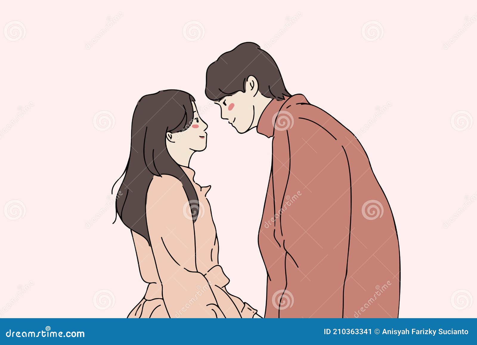 Premium Vector  Love couple looking at each other. romantic