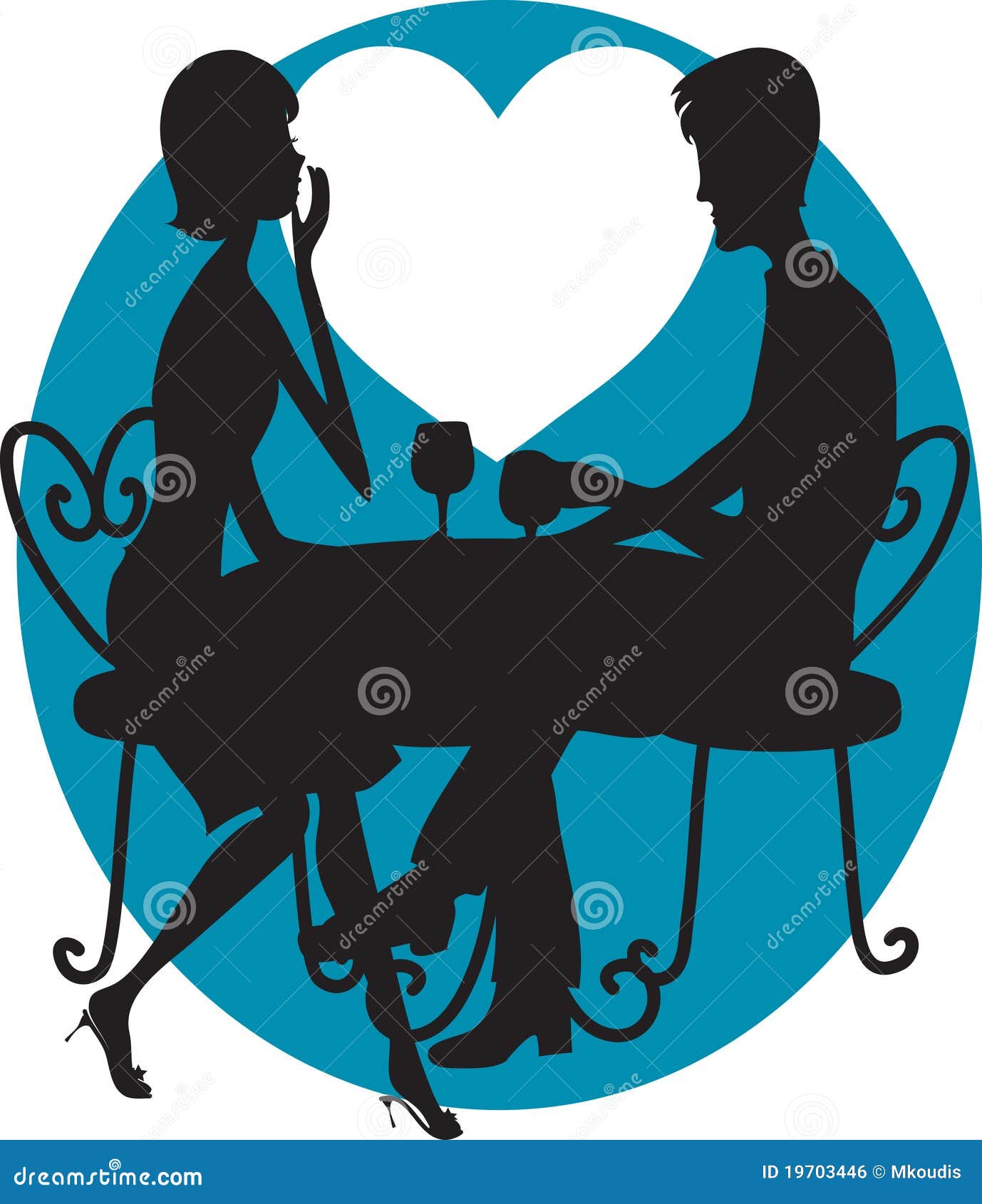 Romantic Couple Silhouette Stock Vector Image Of Lovers