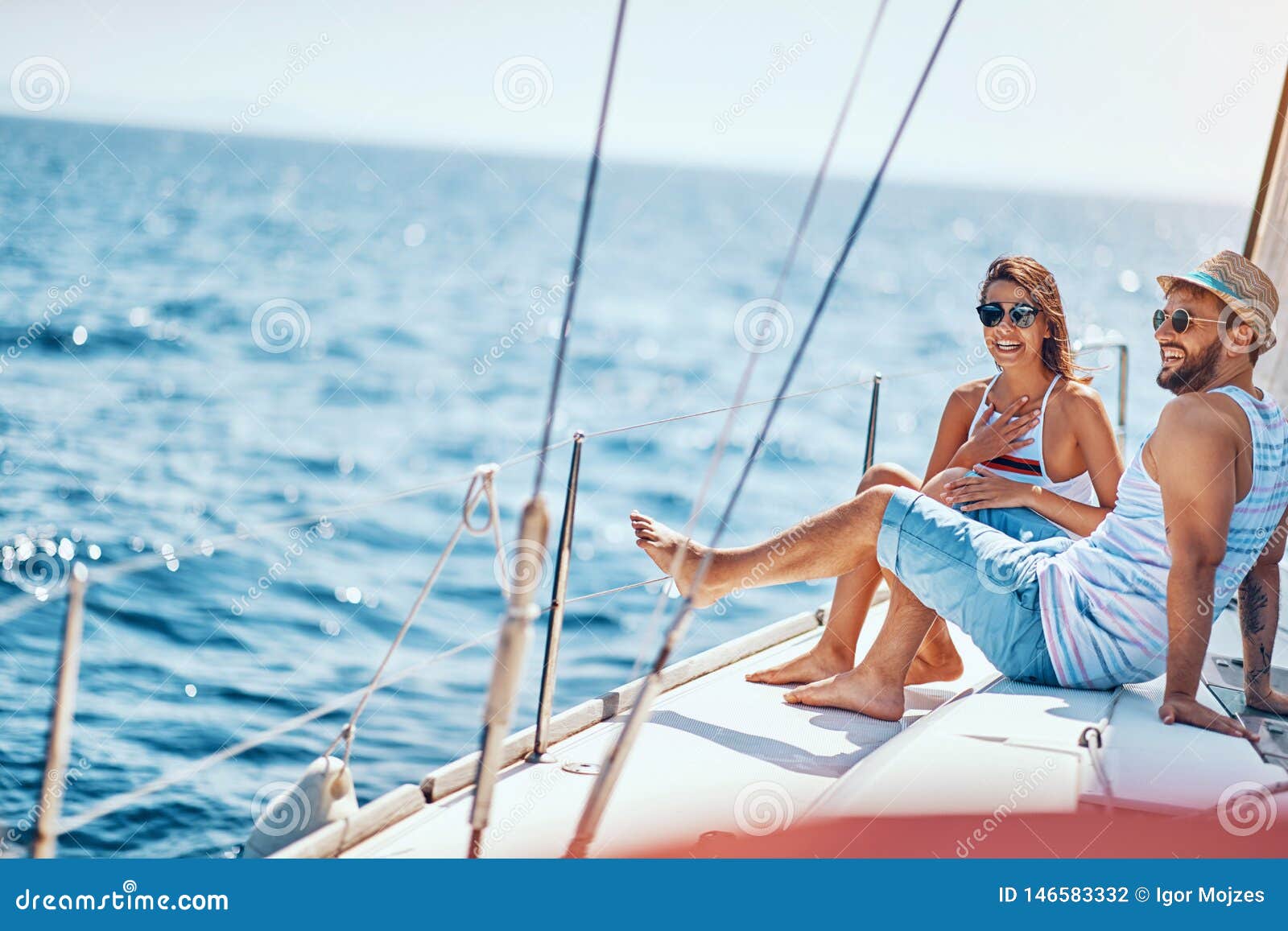 couple on yacht poster
