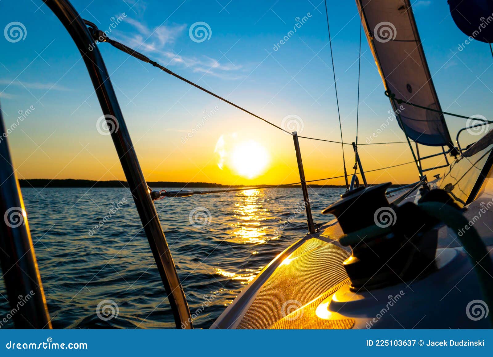 romantic cruise onboard of sailling boat, luxury yacht, beautiful seascape background