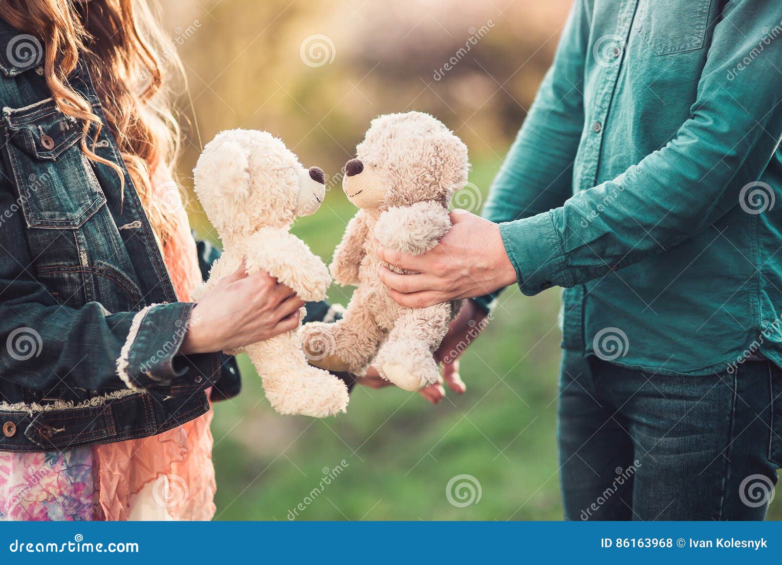 Romantic Date of Two Plush Teddy Bear Stock Photo Image of female