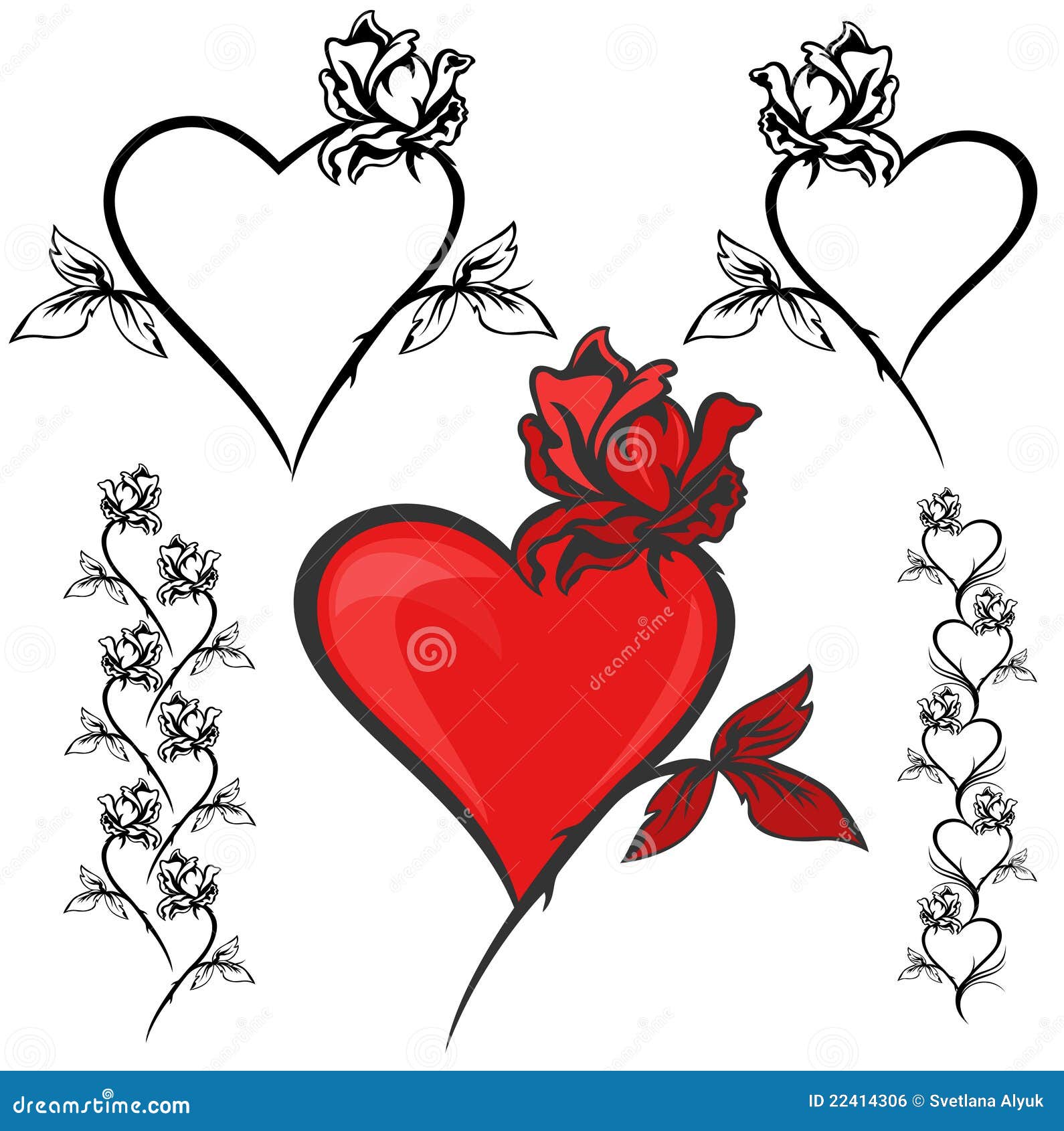 Romantic Design Elements Vector Stock Vector - Illustration of design ...