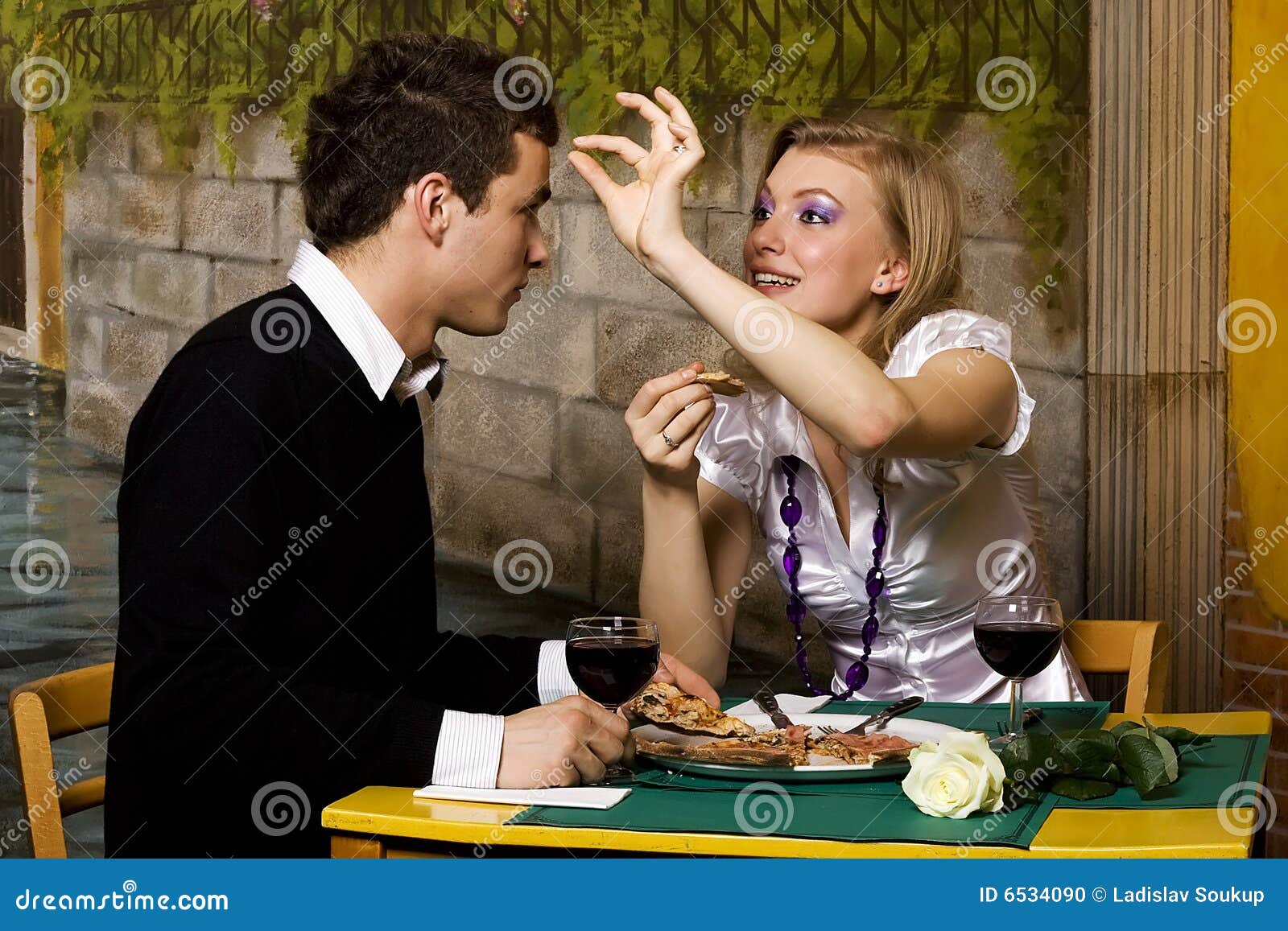 Romantic dinner stock photo. Image of table, white, trattoria - 6534090