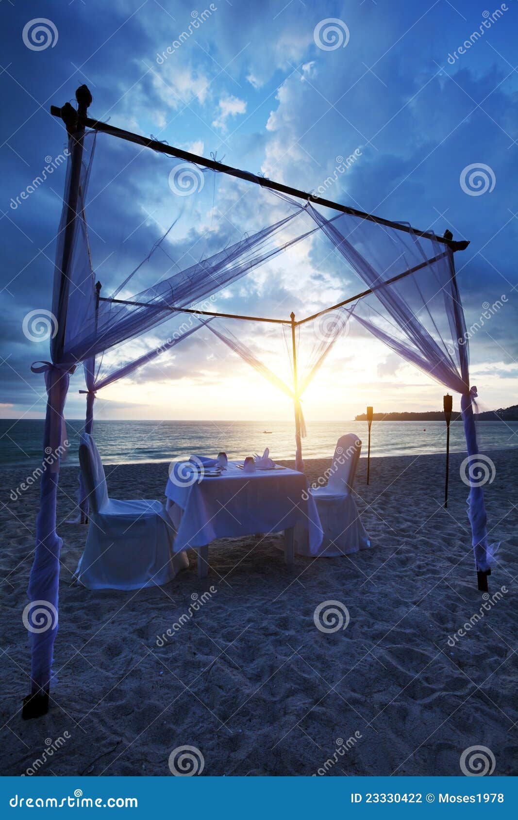 Romantic Dinner on the Beach Stock Photo - Image of chair, idyllic