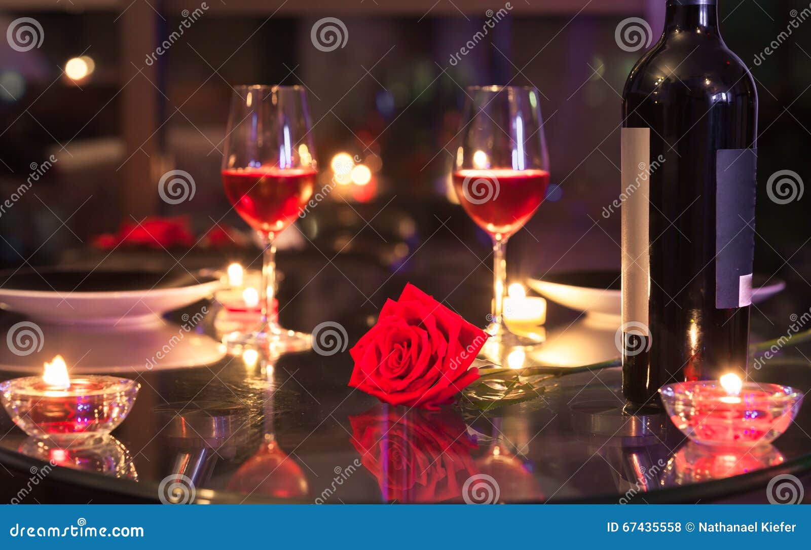 romantic dinner setting