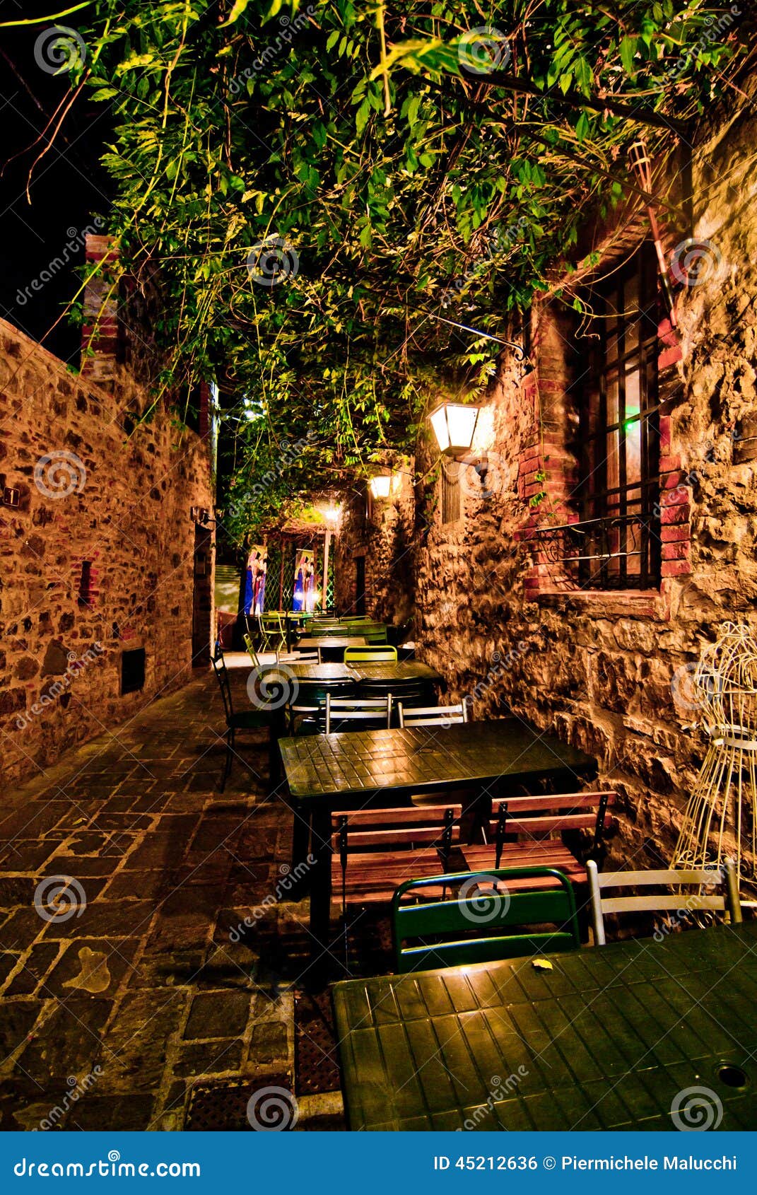 Romantic Dinner In Small Italian Restaurant Stock Photo Image Of