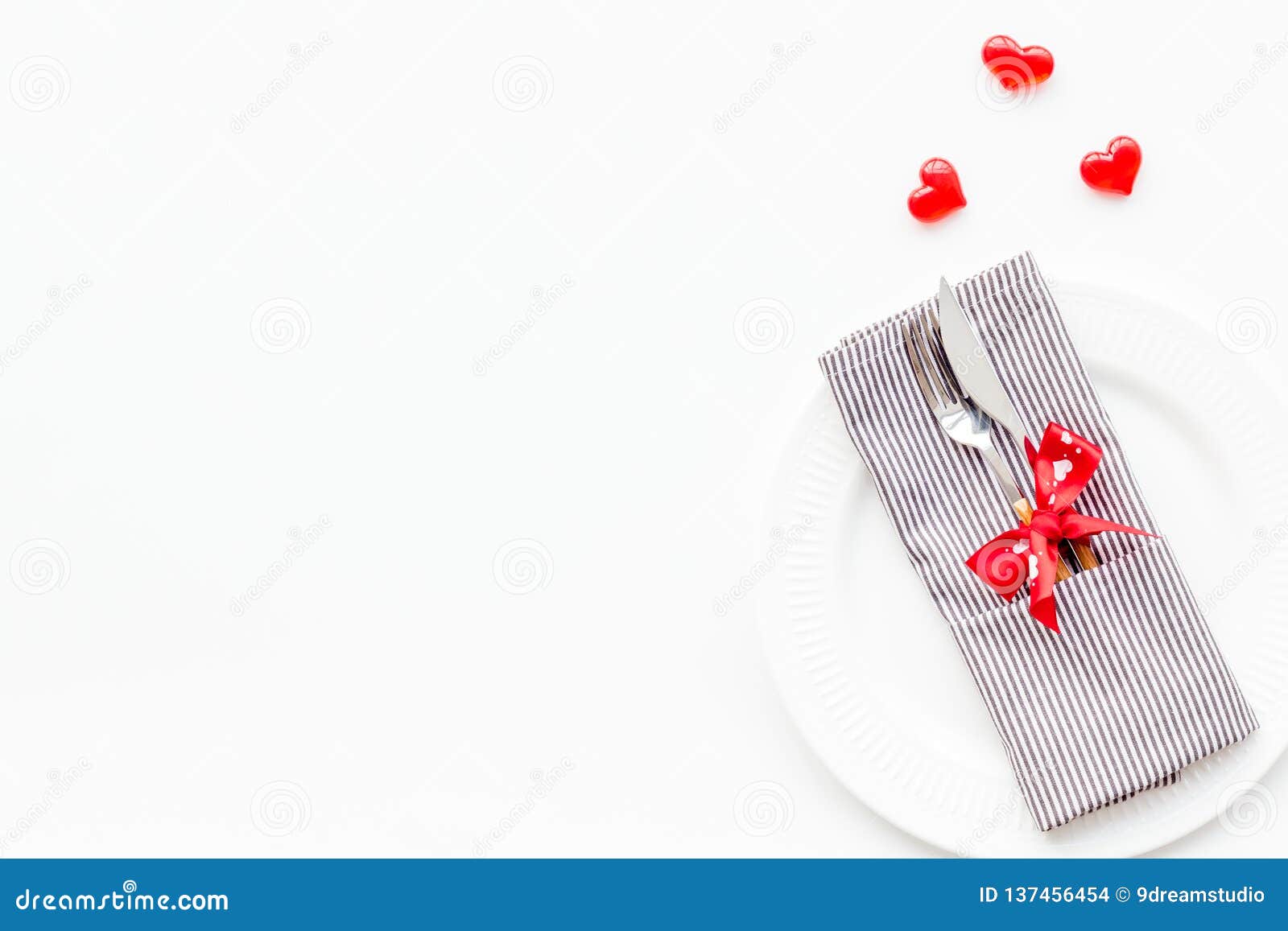 Romantic Dinner on Valentine`s Day Concept. Decorated Dishes, Tableware ...