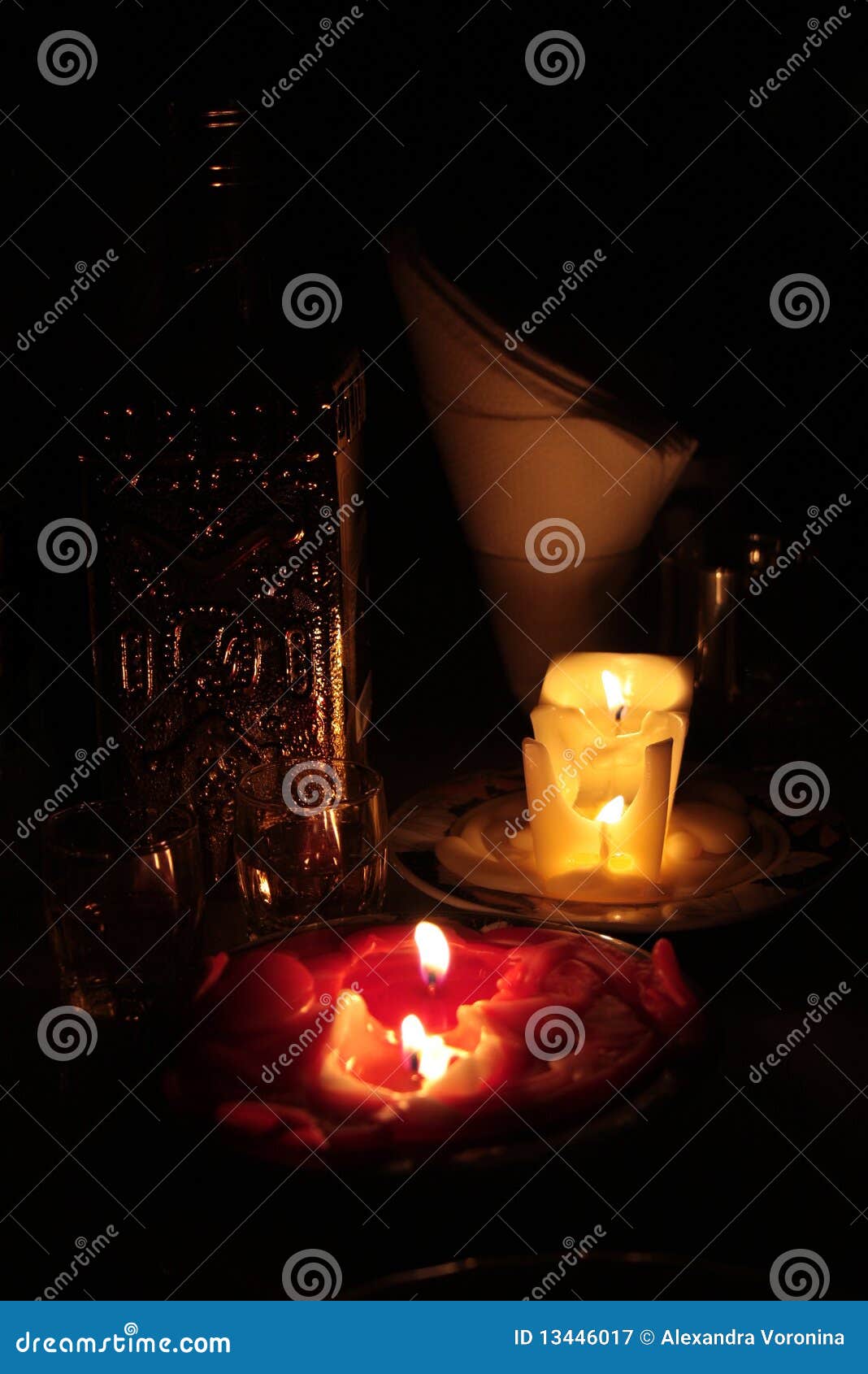 Romantic Evening with Candles. Stock Image Image of warm, candles
