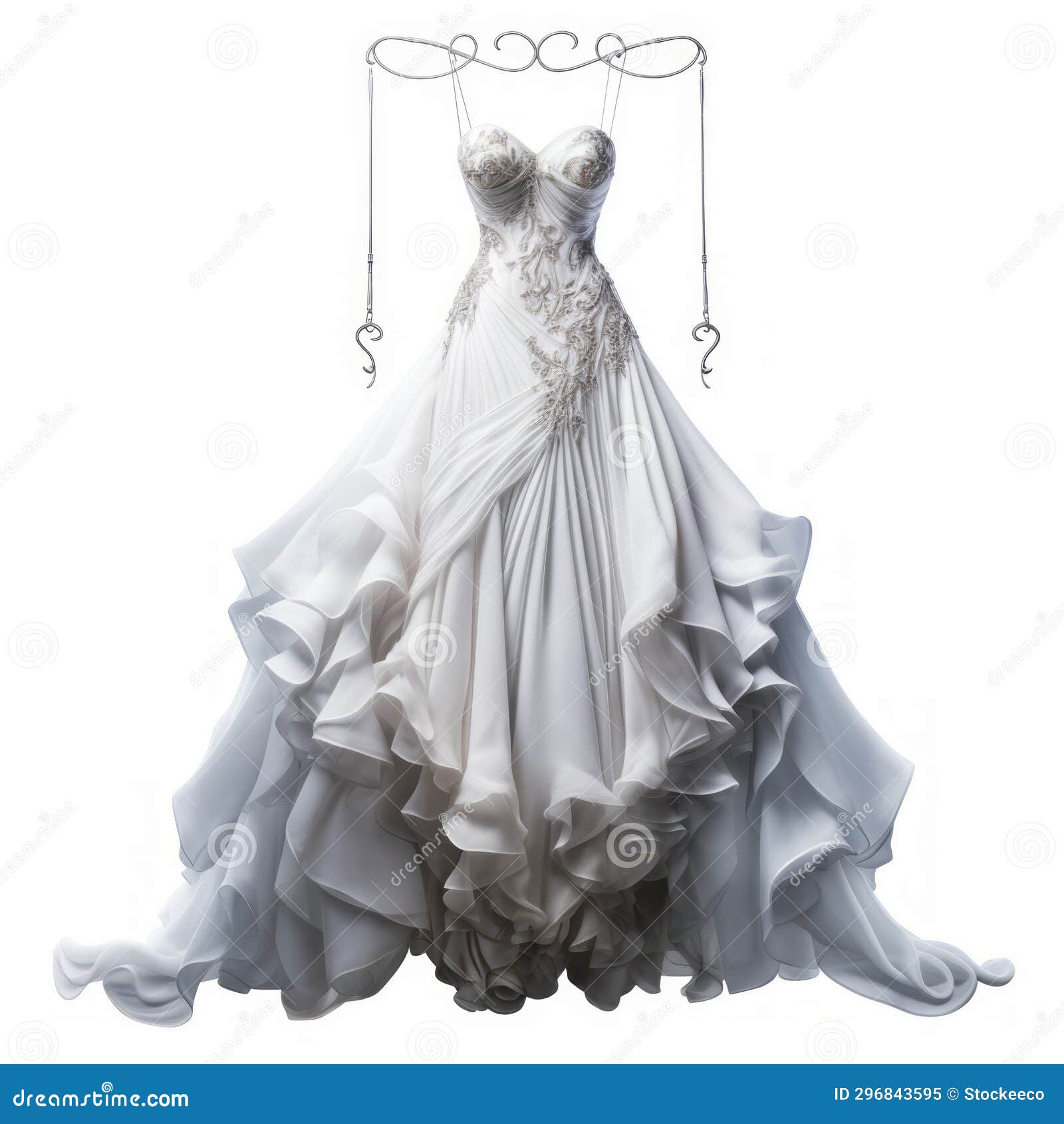 romantic fantasy dress on white background