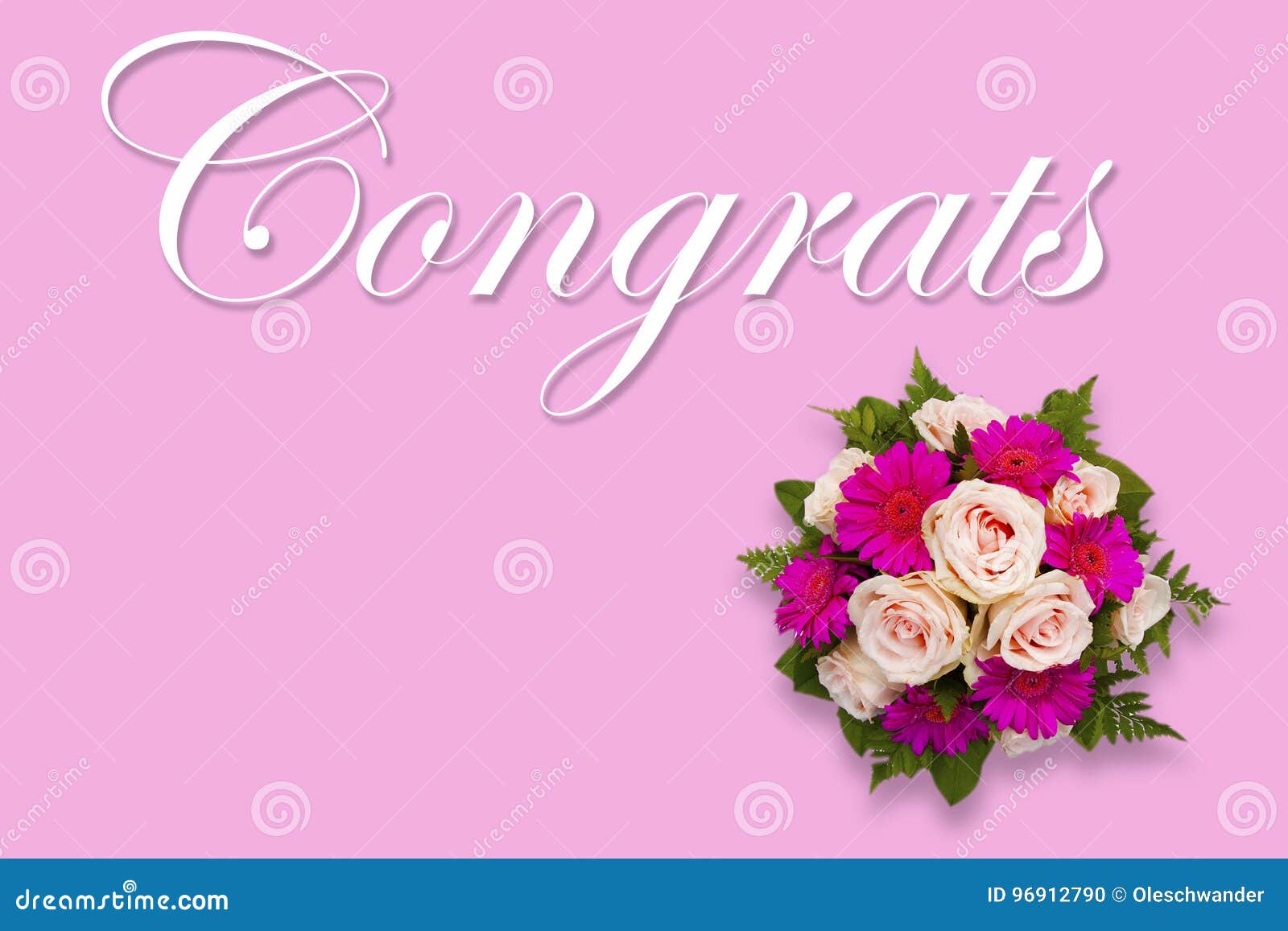 Romantic Floral Congrats Card with Flower Bouquet Stock ...