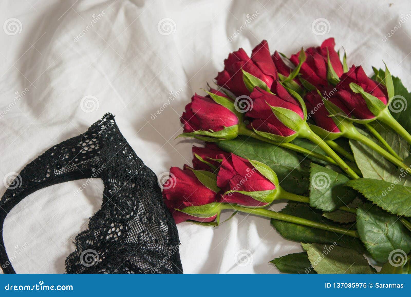 Red Roses and Lacy Lingerie Stock Photo - Image of gift, relationship ...