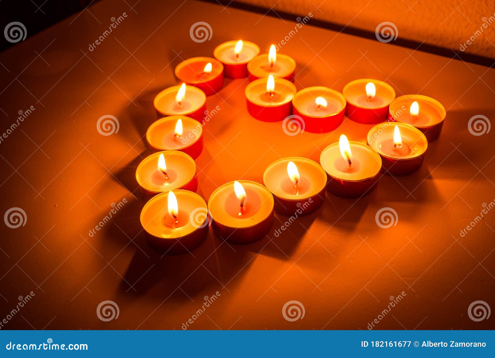 Romantic Heart Made of Candles. Stock Image Image of light, flame