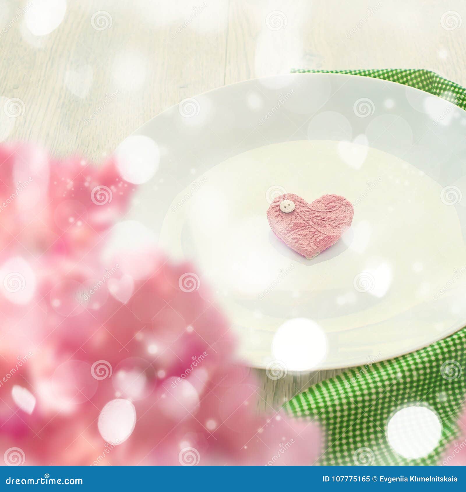 Romantic Heart on the Plate for Breakfast. Stock Image - Image of blank ...