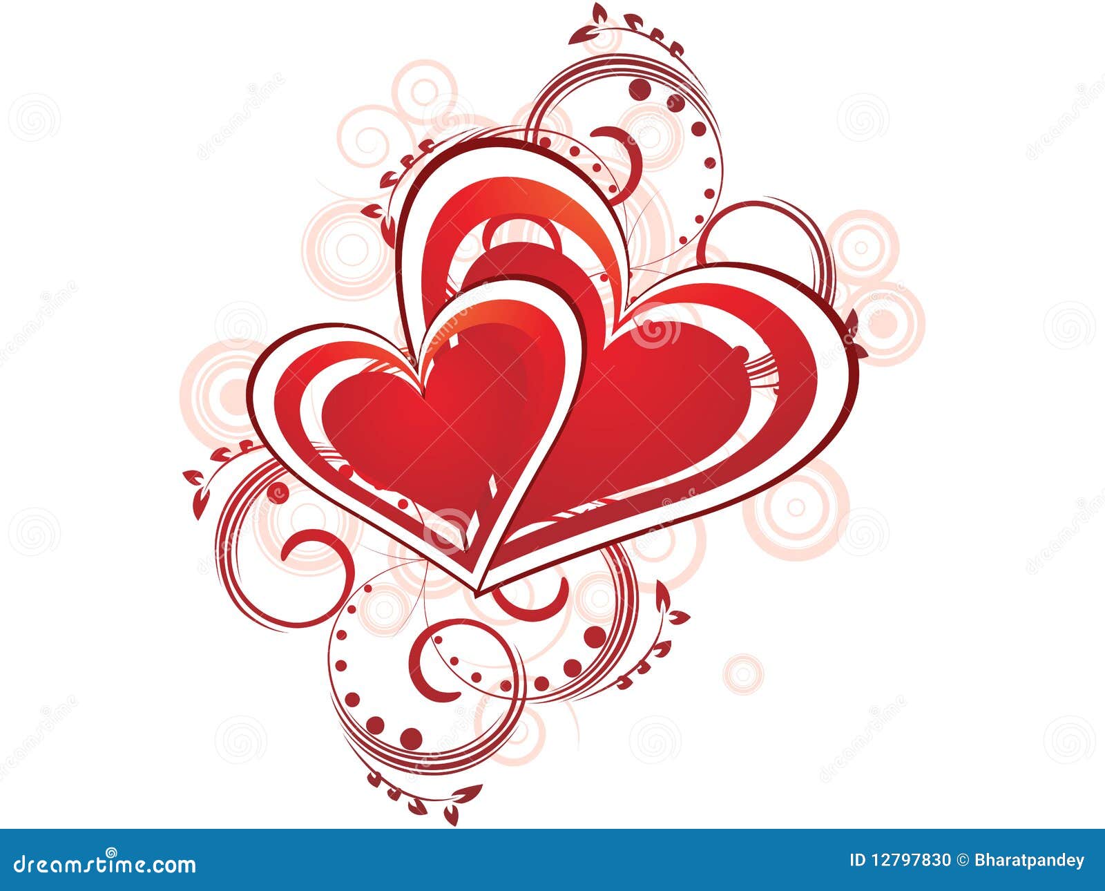 Romantic Hearts Valentine S Day Stock Vector - Illustration of pattern ...