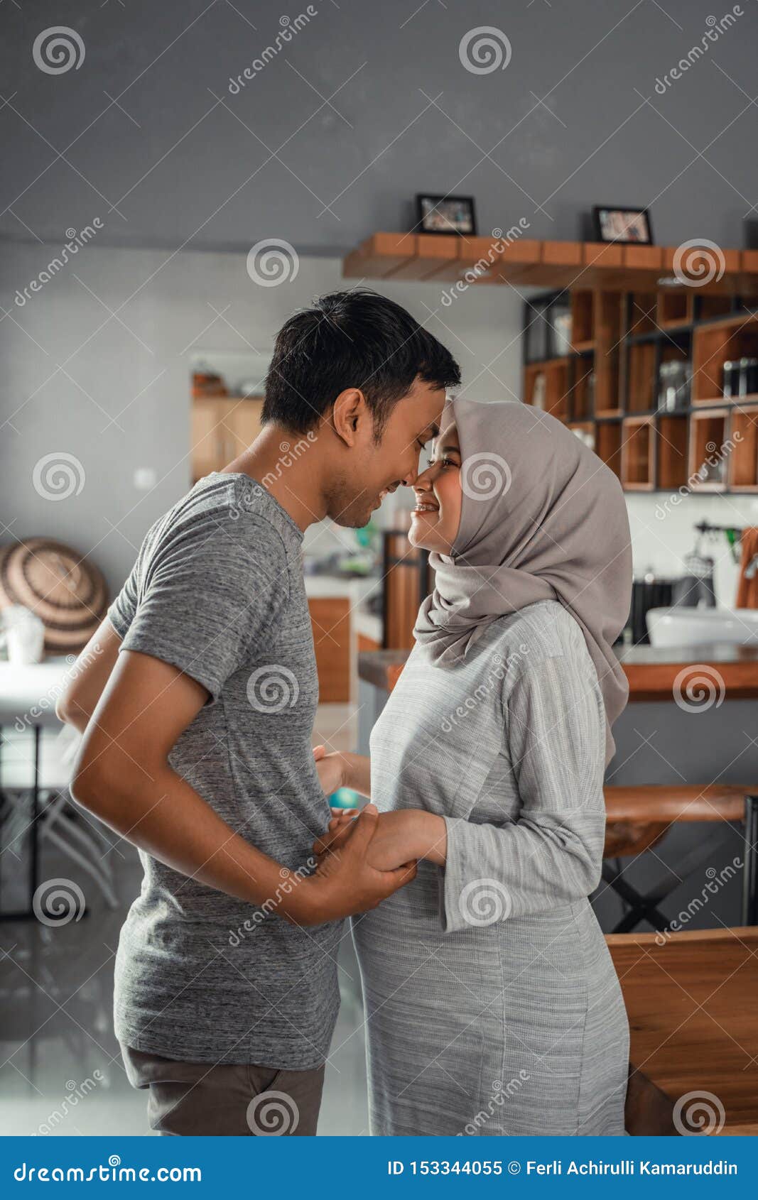 Romantic Husband and Wife Muslim Holding Hands Stock Image - Image ...