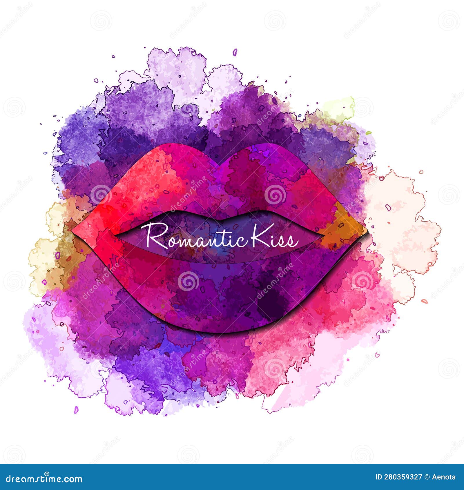 Romantic Kiss stock vector. Illustration of kisser, fondness 280359327