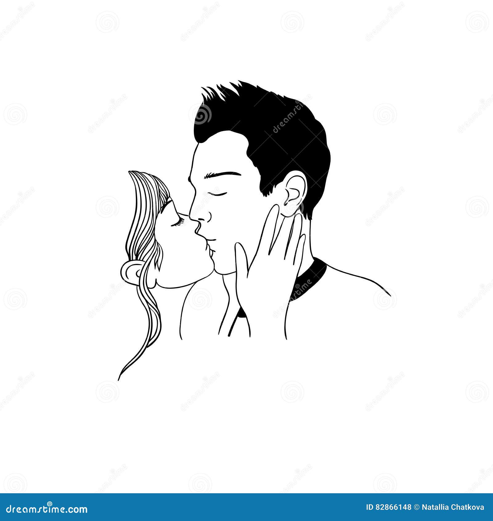 Romantic Kiss Loving Couple Stock Vector Illustration Of Husband
