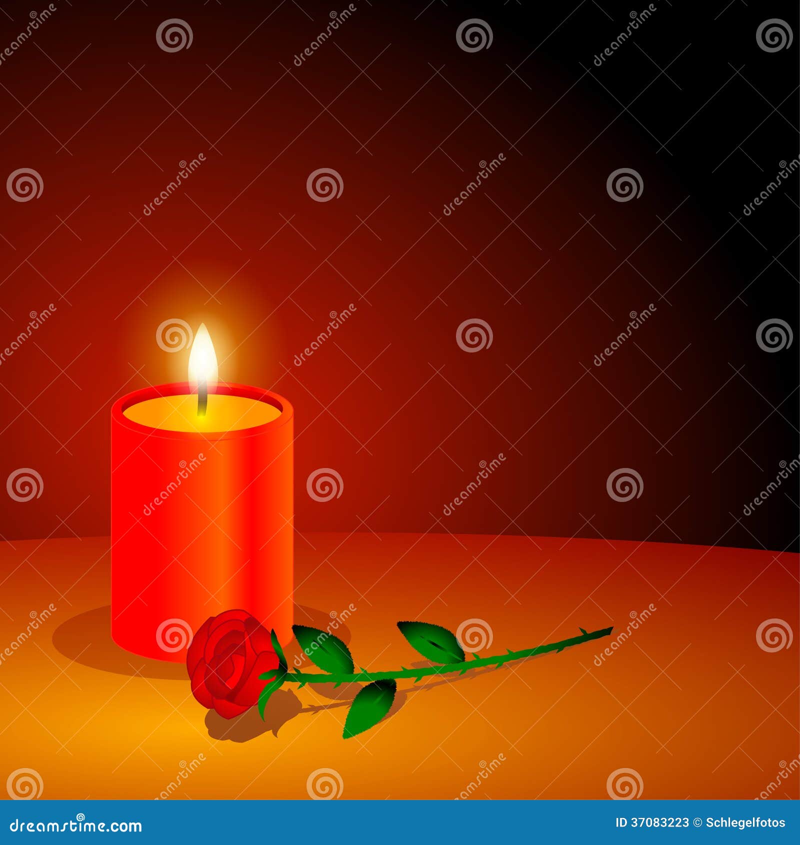 Romantic love candle stock illustration. Illustration of heart 37083223