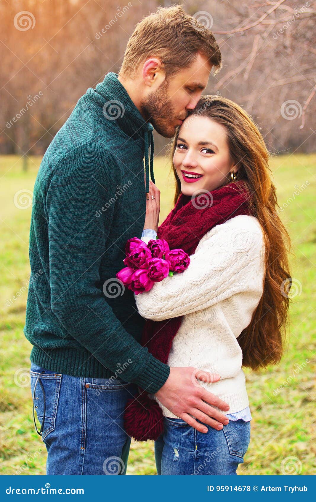 Romantic Love Story of Beautiful Young Couple. Stock Photo - Image ...