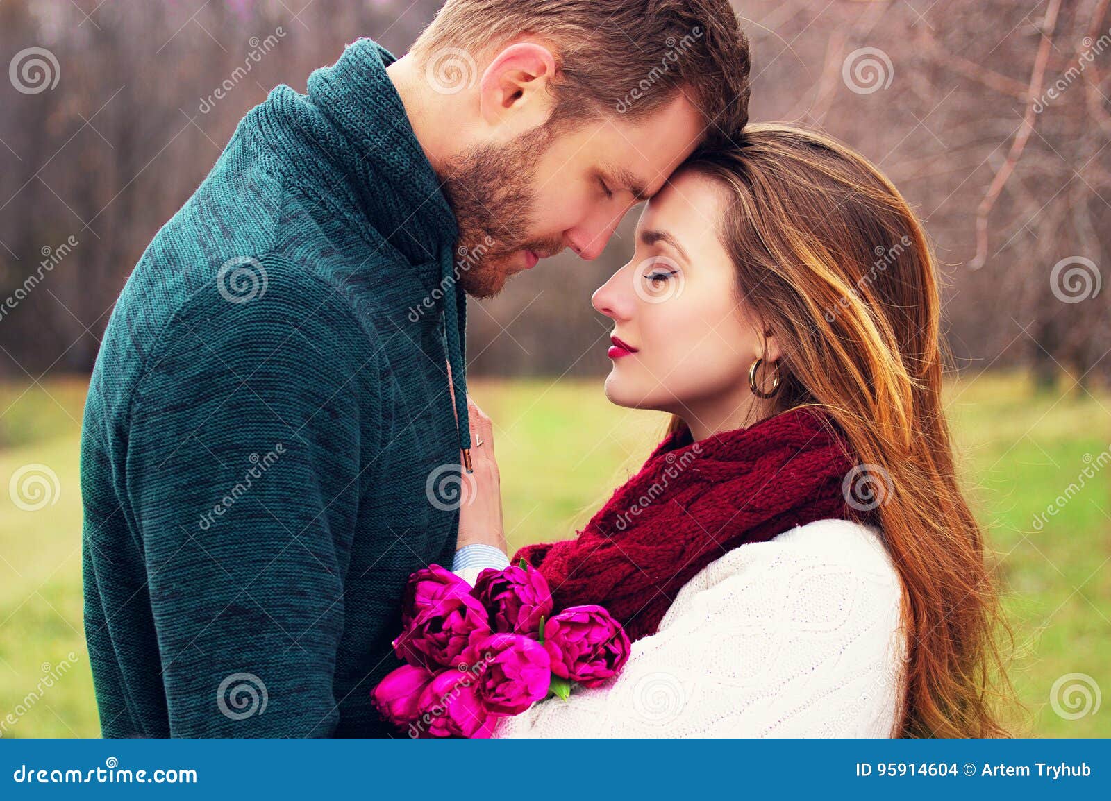 Romantic Love Story of Beautiful Young Couple. Stock Photo - Image ...