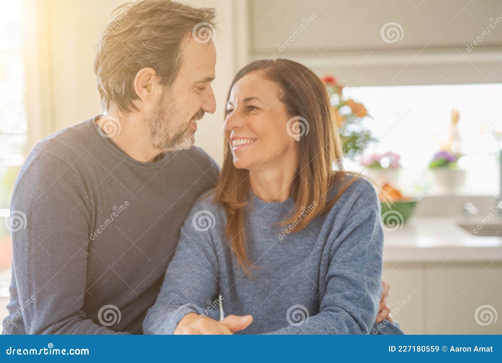 Romantic Middle Age Couple Sitting Together At Home Stock Image Image Of Woman People 227180559