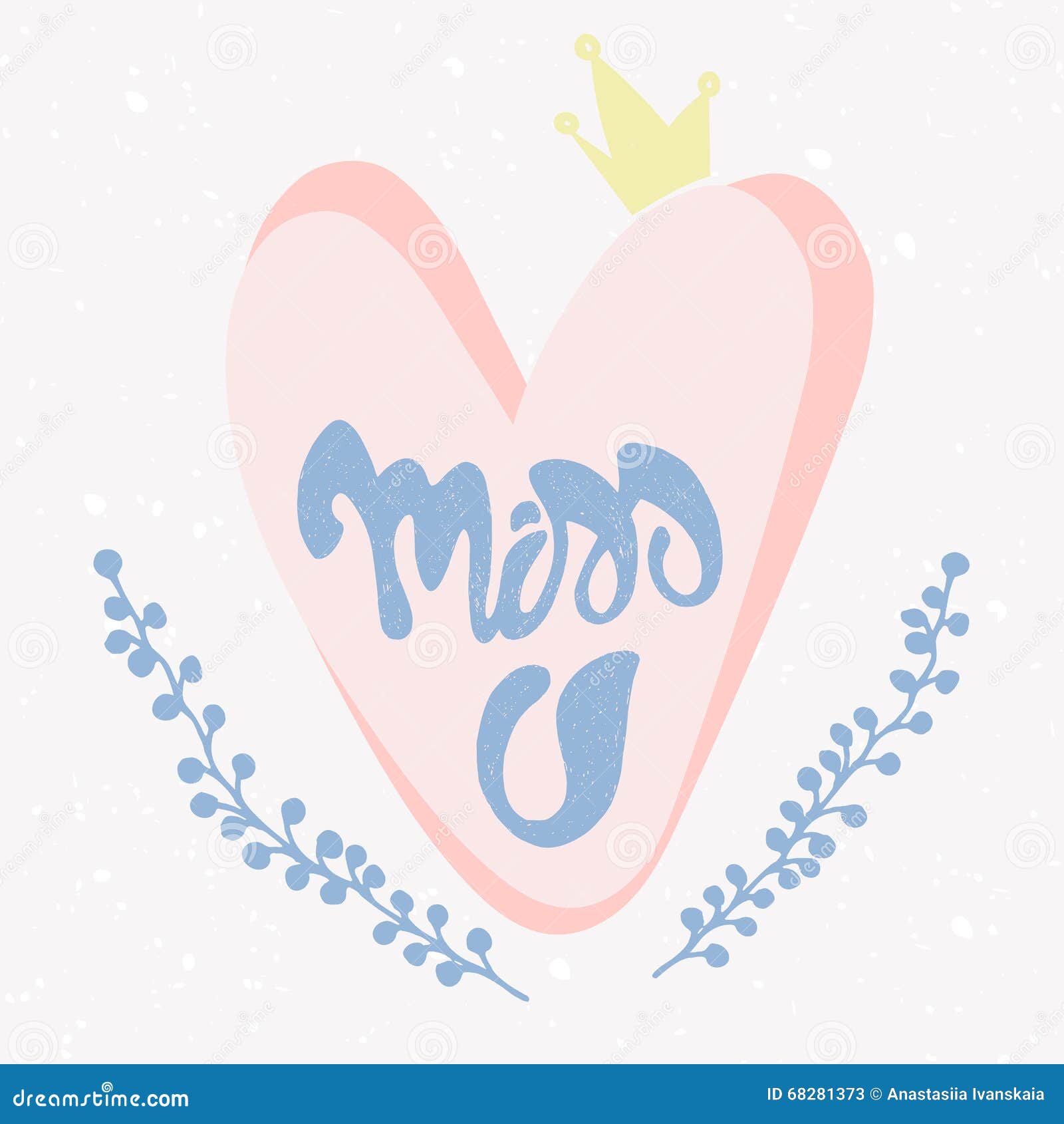 Romantic Miss You card. stock vector. Illustration of label - 68281373