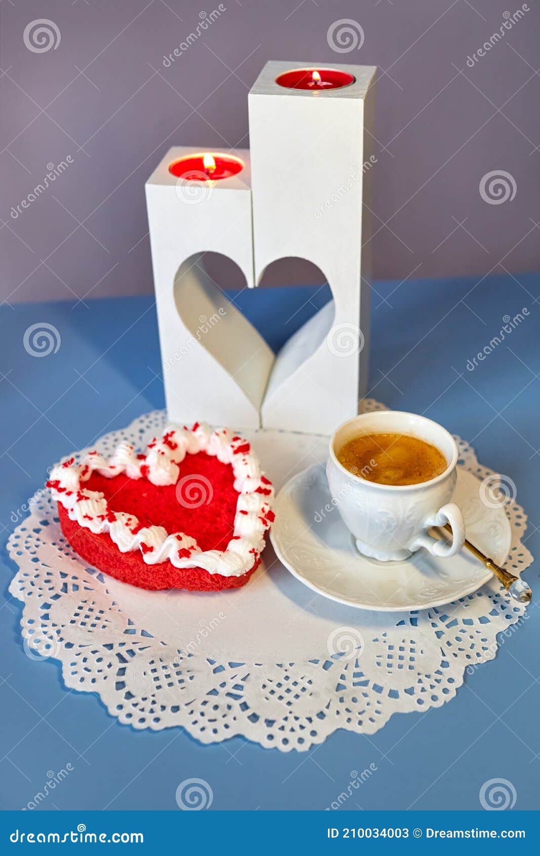 Romantic Morning Coffee, Candles and Sweets for Valentine S Day on ...