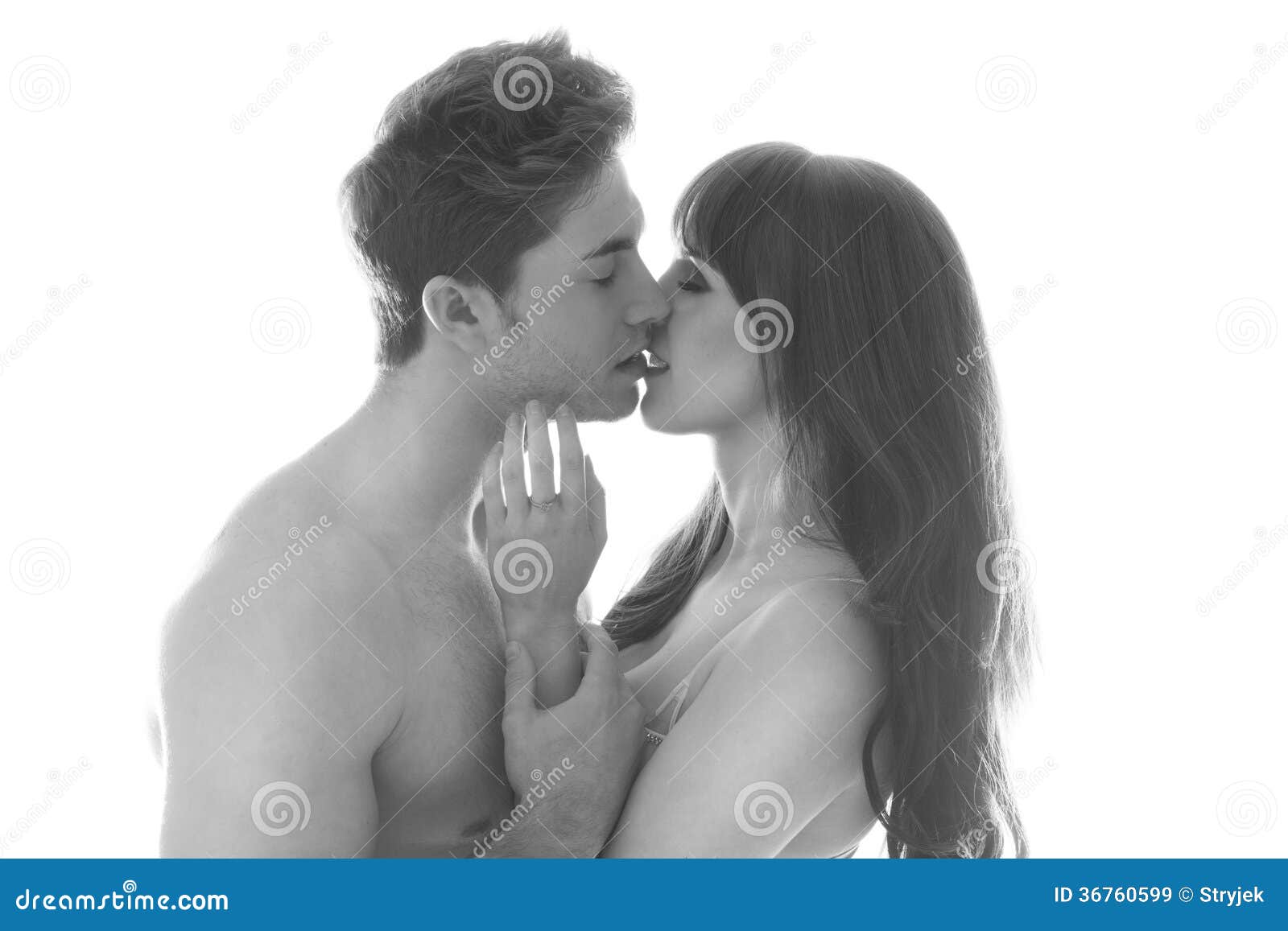 Romantic Nude Young Couple Kissing Stock Image - Image of kissing, profile:  36760599