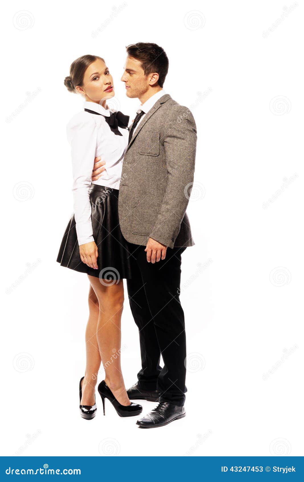 Romantic Partners in Fashion Attire Very Close Stock Image - Image of ...