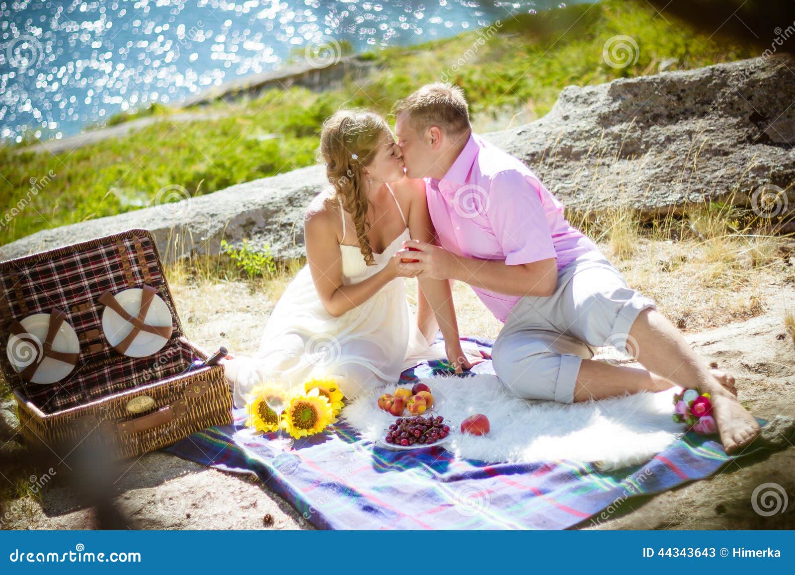 Romantic picnic stock image. Image of nature, couple 44343643