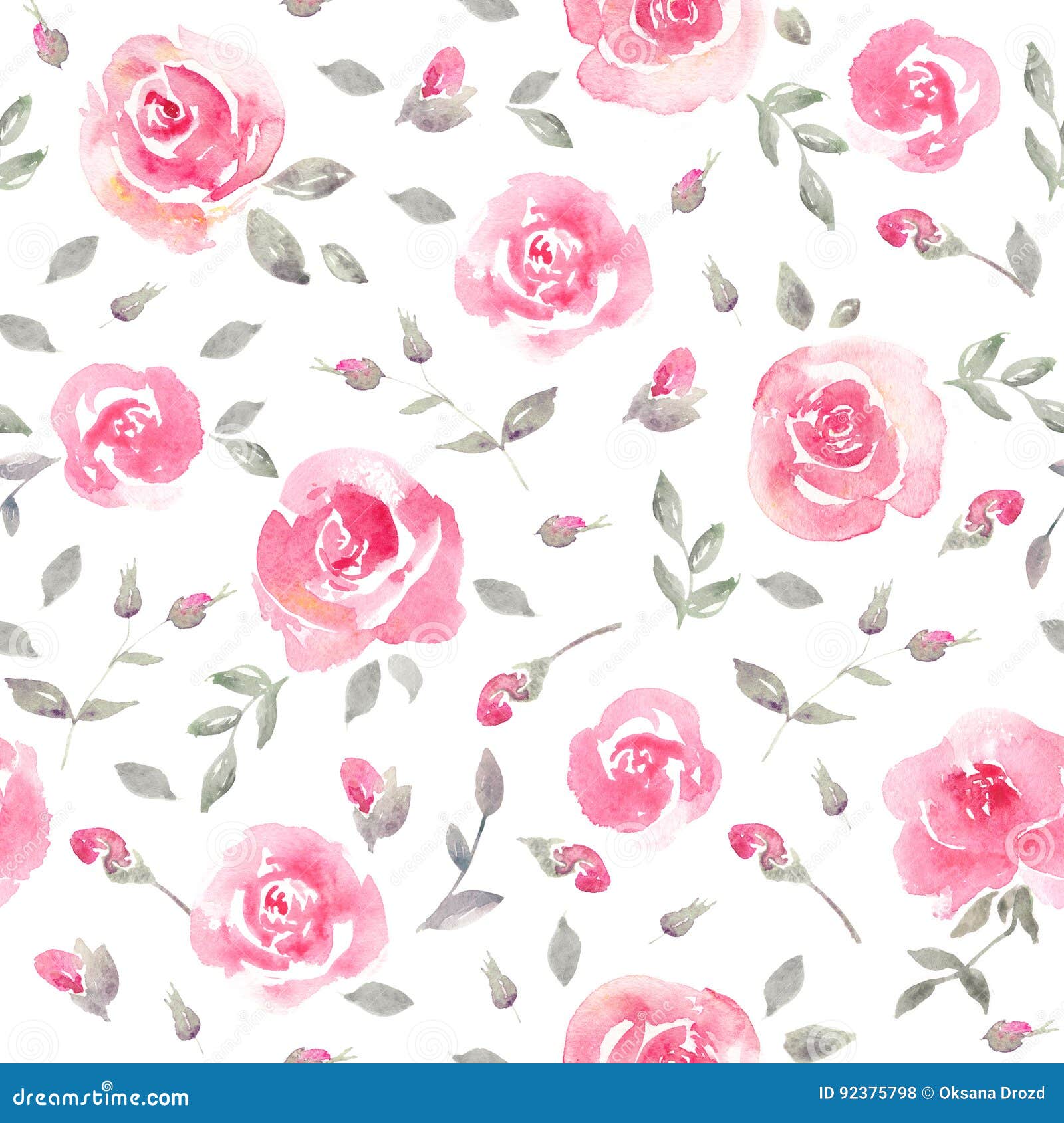 Romantic Pink Roses - Floral Seamless Pattern. Stock Illustration ...