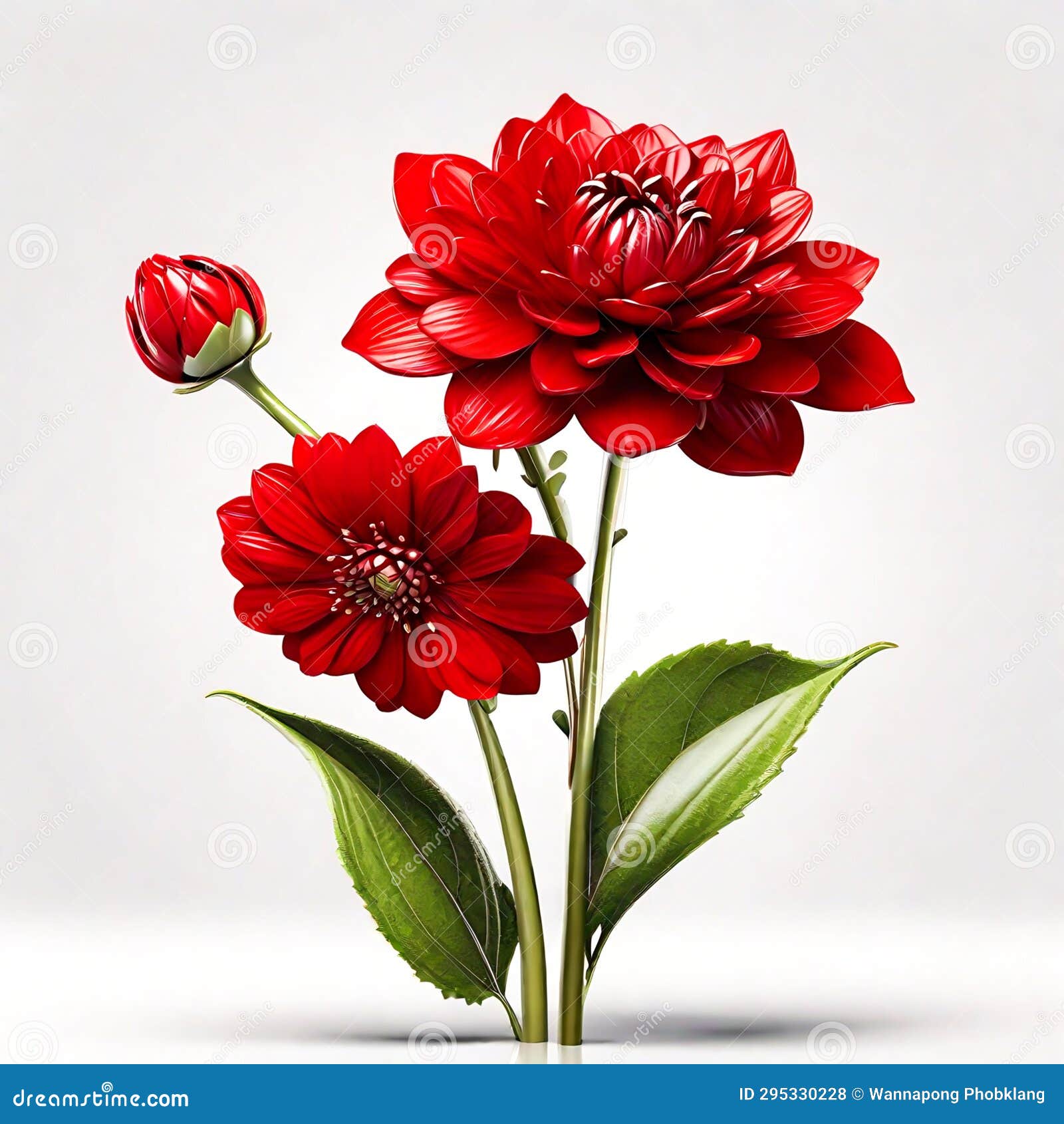 Romantic Red And Pink Flowers In A White Background Nature Beauty