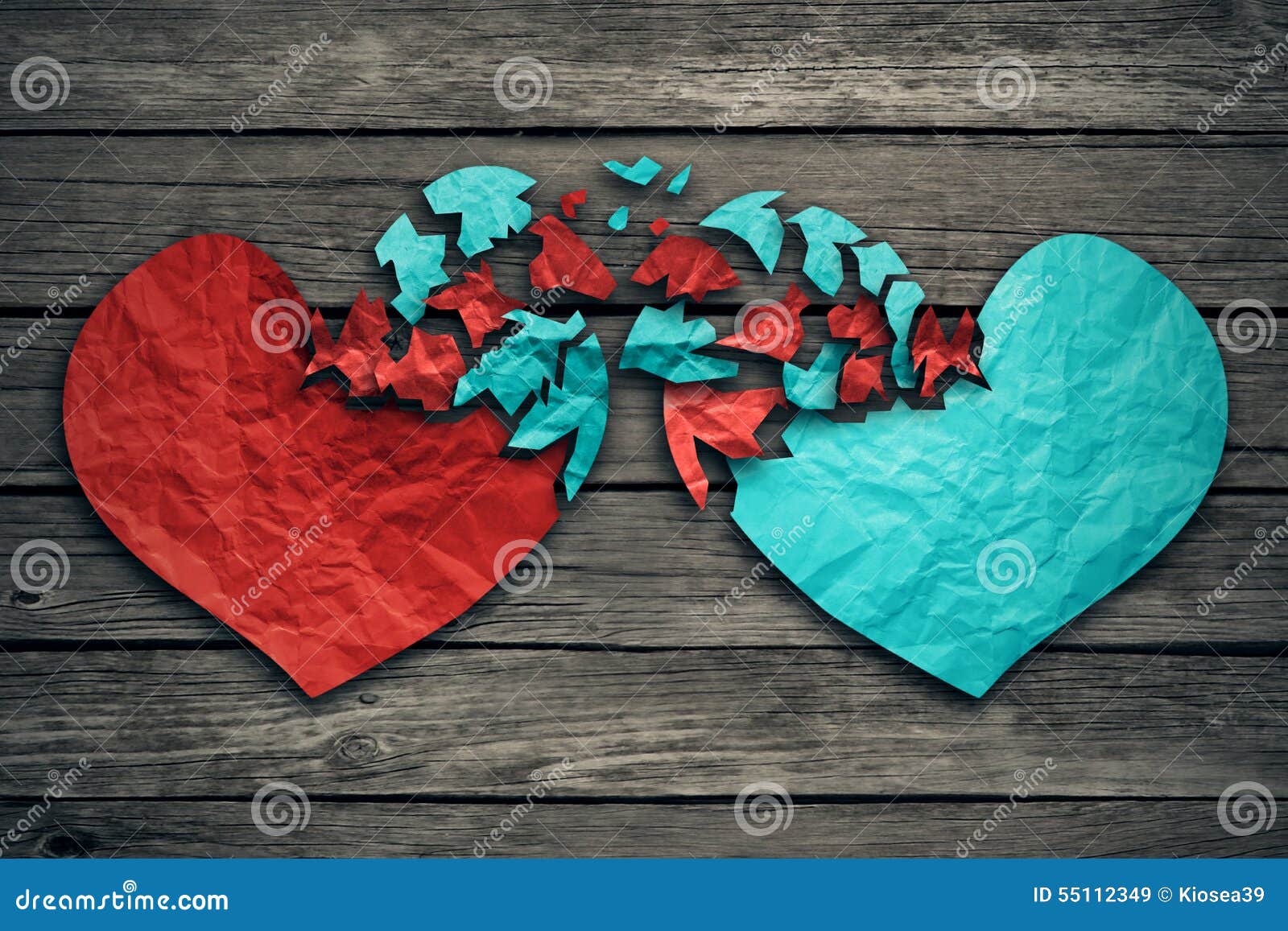 romantic relationship concept two hearts exchange feelings