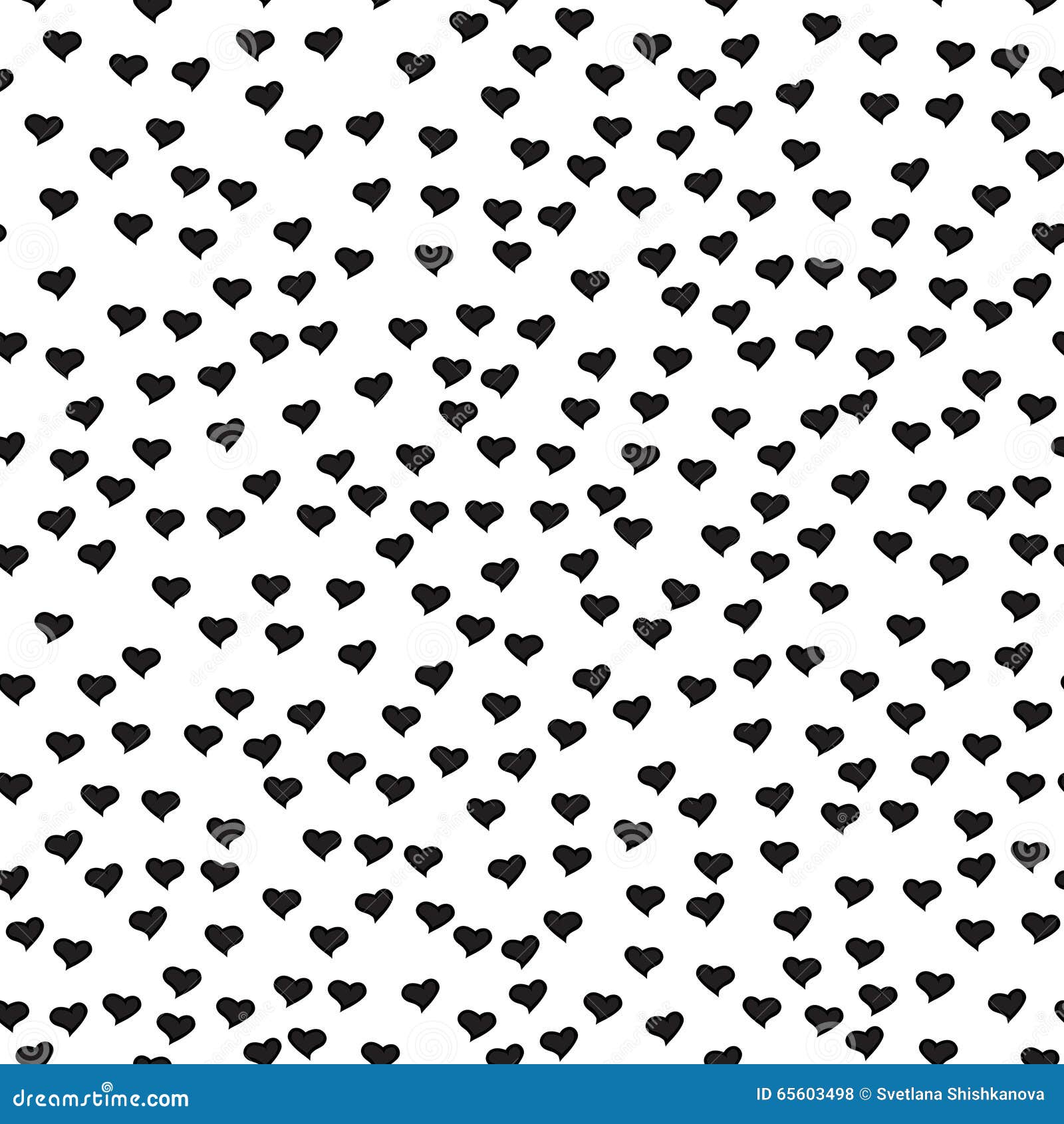 Romantic Seamless Pattern With Tiny Black Hearts Abstract