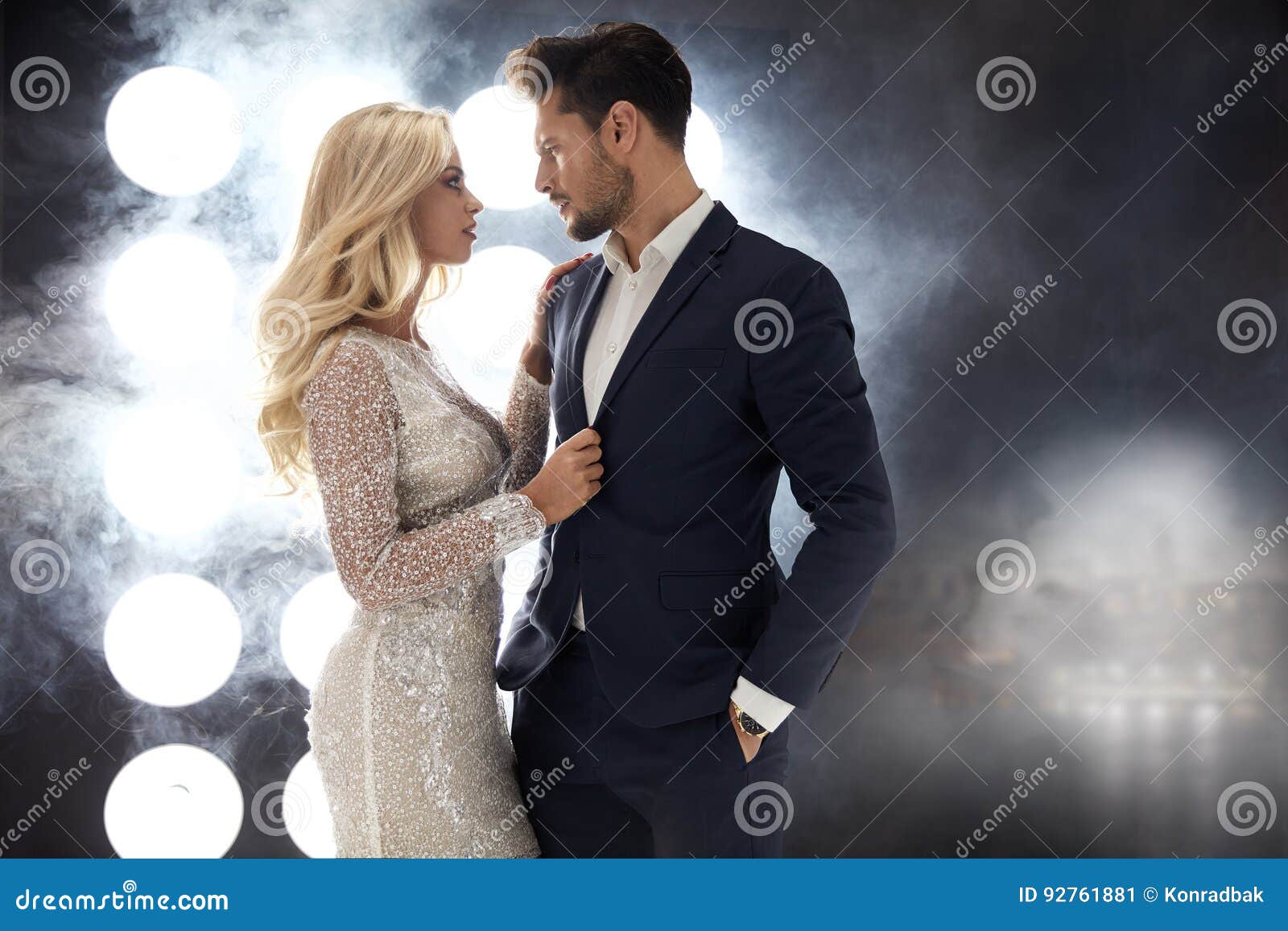 romantic style portrait of an elegant couple