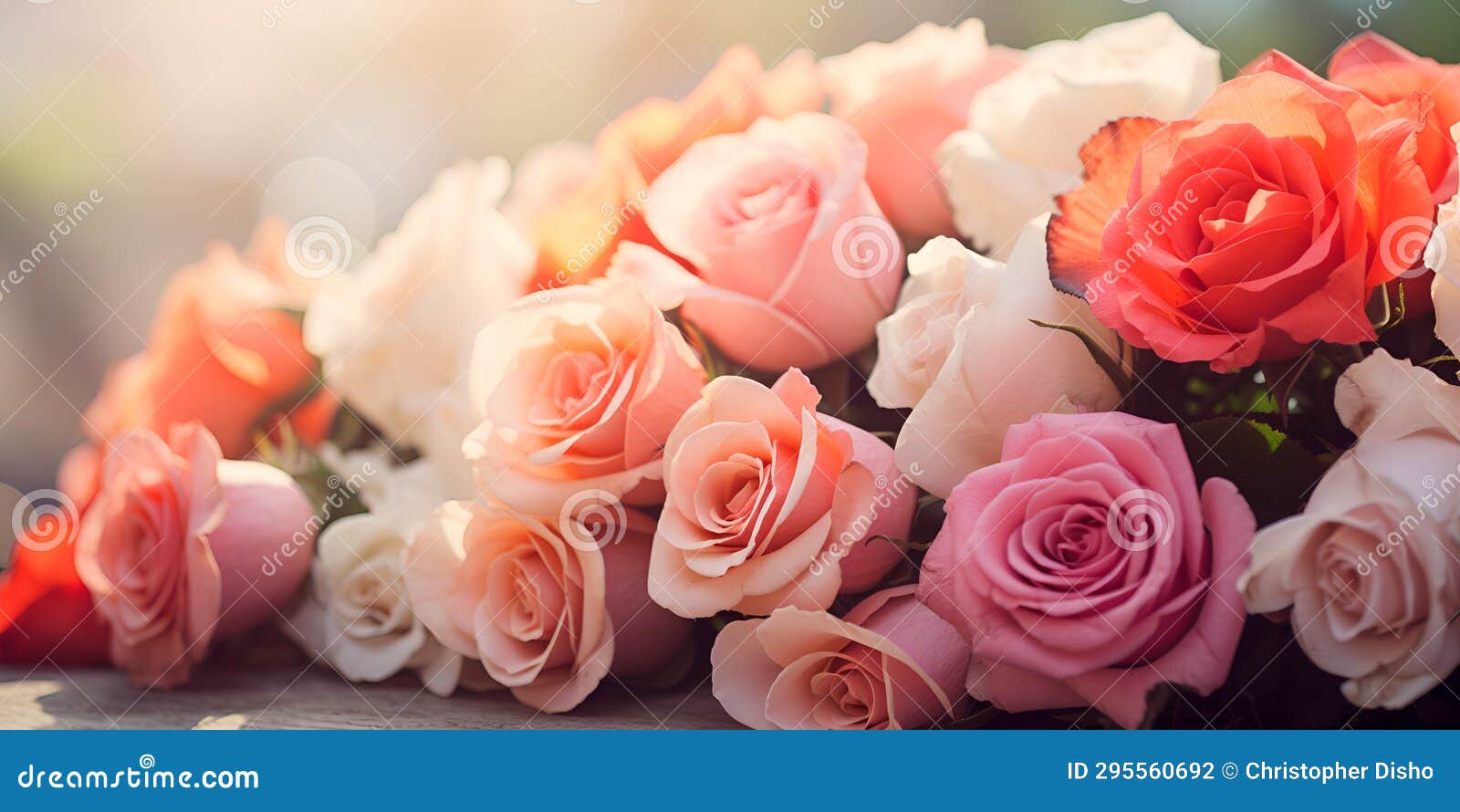 Romantic Table Setting, a Profusion of Flowers, Symbolizing Love and