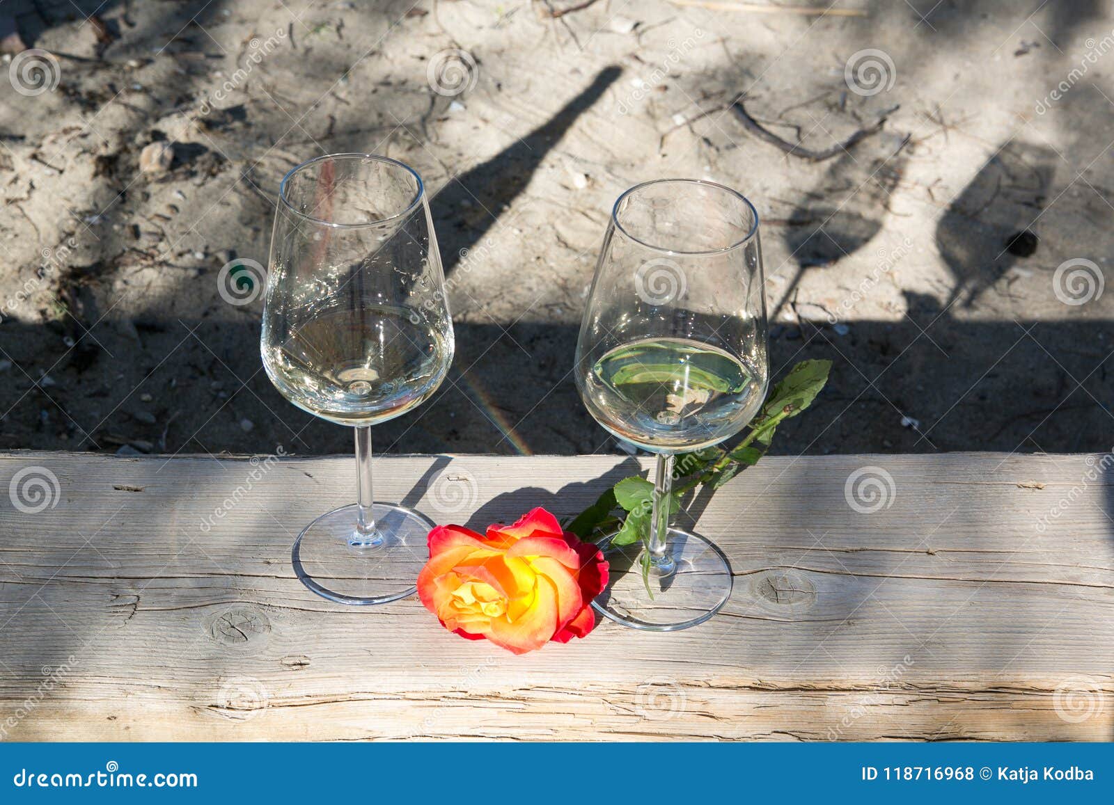 Romantic Time with Wine and Rose Flower Stock Photo Image of water