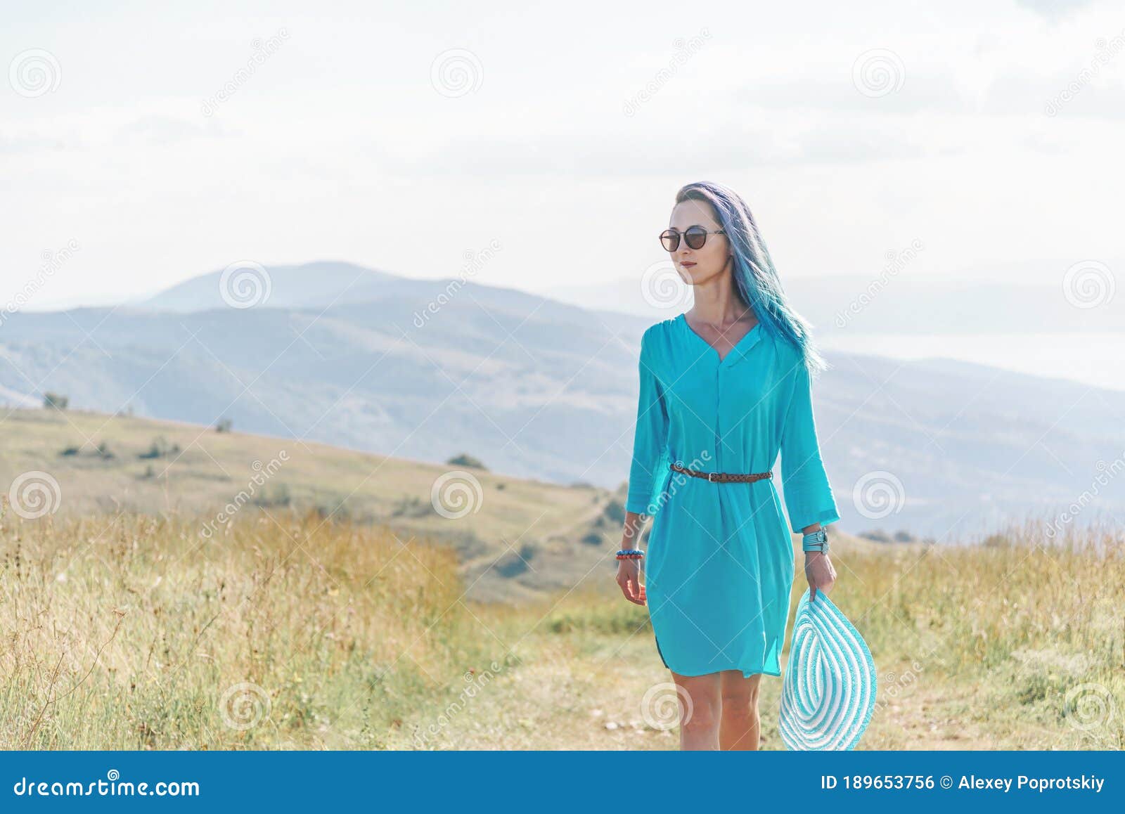 country road green dress