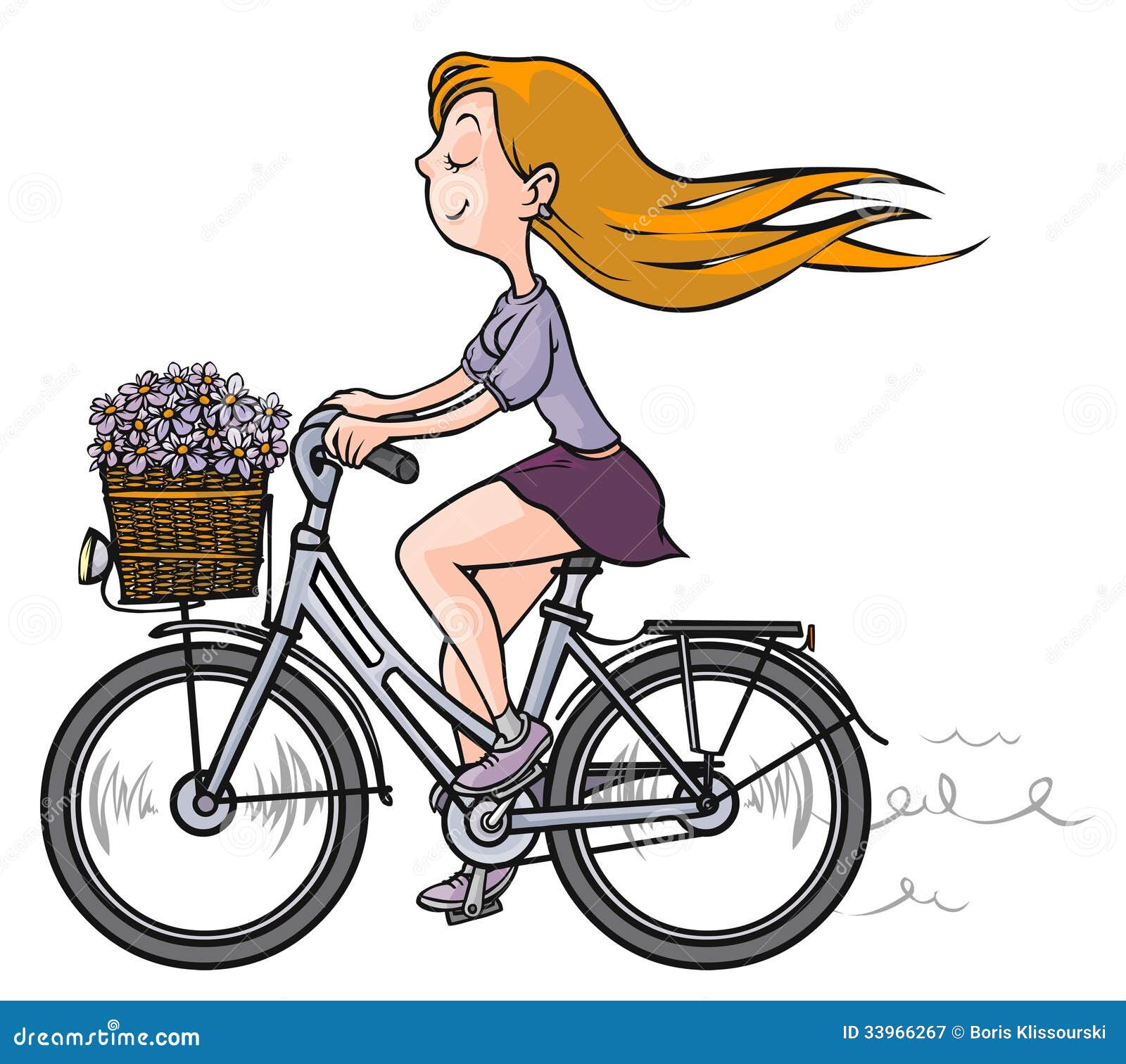 Higgins Talloos Clancy Romantisch Meisje Op Fiets. Stock Illustratie - Illustration of glimlach,  fiets: 33966267