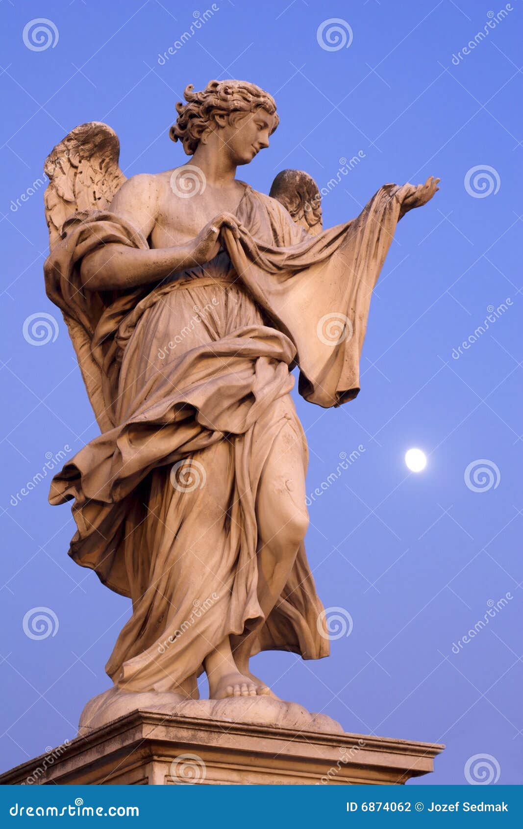 Rome Angel Statue from Angels Bridge Stock Photo Image of sculpture