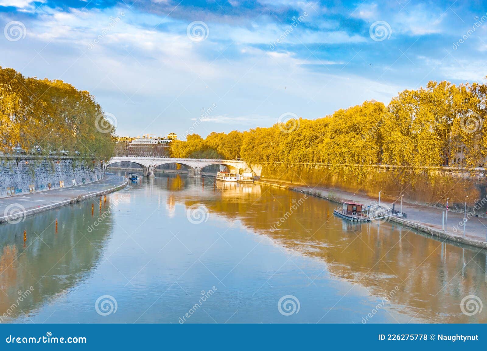 Rome City View with Tiber River at Dusk Stock Photo Image of european
