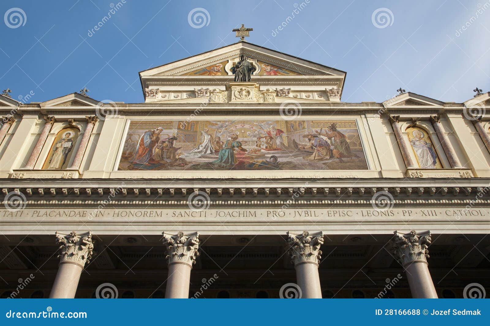 Rome Facade of San Joachim Church Stock Photo Image of church