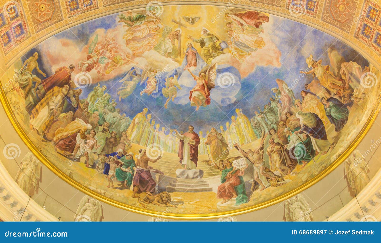 Chiesa Di Santa Maria Ausiliatrice ROME, ITALY: Coronation of Our Lady Fresco in Main Apse of Church