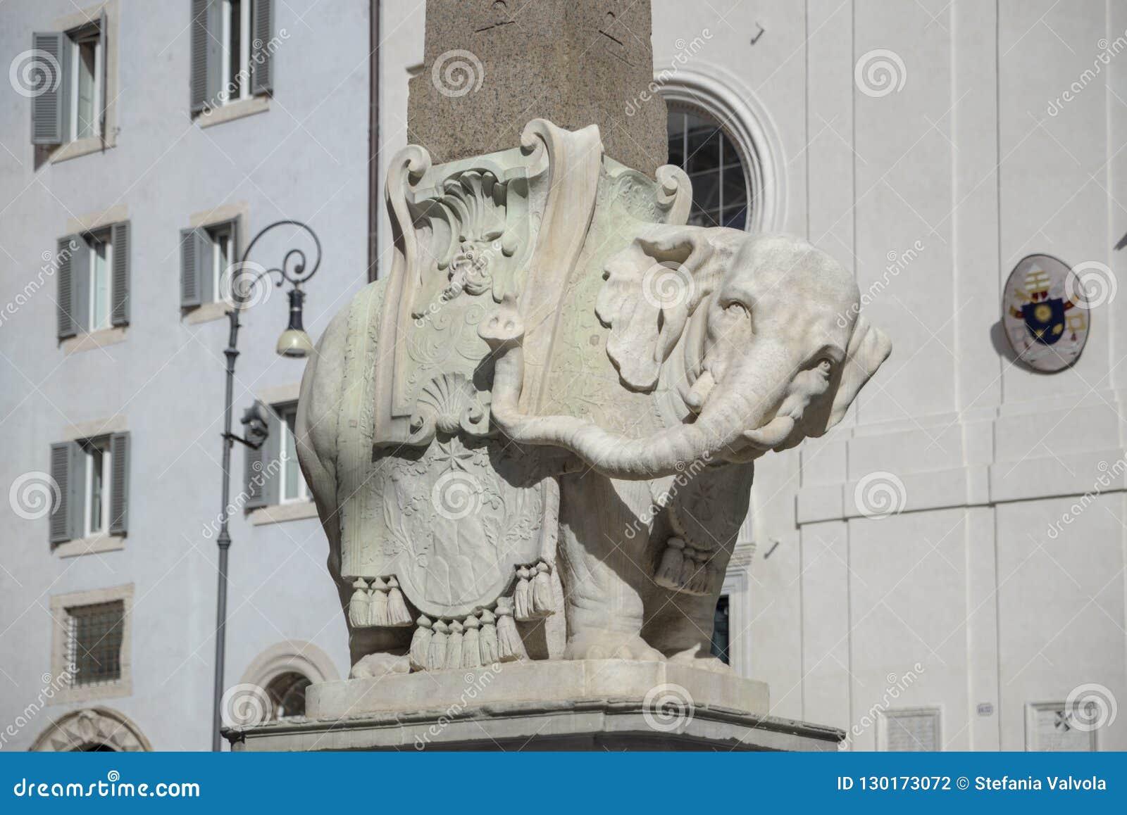 Rome Italy. the Elephant by Bernini in Minerva Square Stock Photo