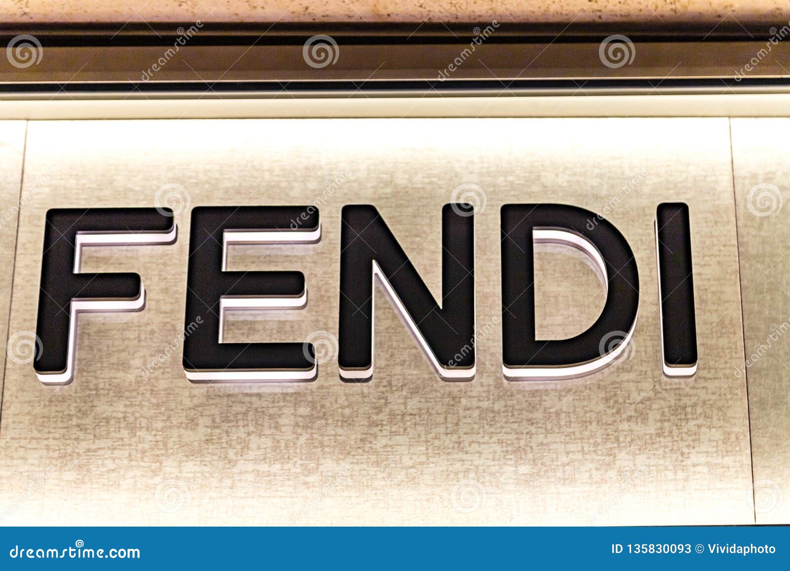 Editorial, FENDI logo editorial stock photo. Image of fendi - 135830093