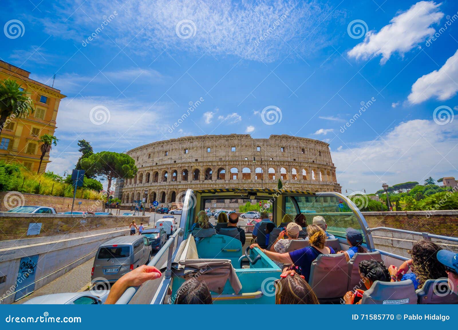 ROME, ITALY - JUNE 13, 2015: Turists Bus Visiting The Most
