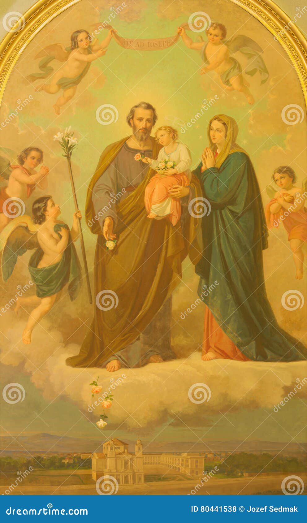 Basilica Di Santa Maria Ausiliatrice ROME, ITALY - MARCH 10, 2016: the Painting of Holy Family in Church