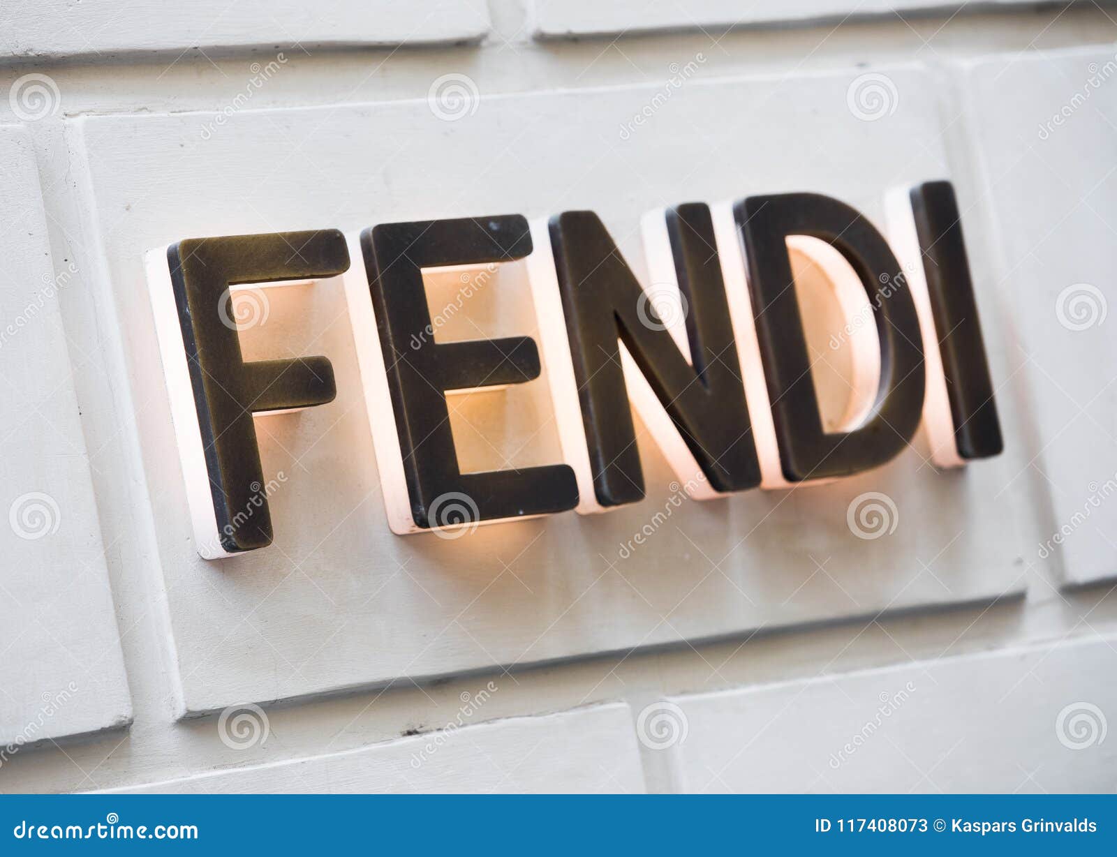 Rome, Italy - May 13, 2018: Fendi Logo on Wall at Store in Rome ...